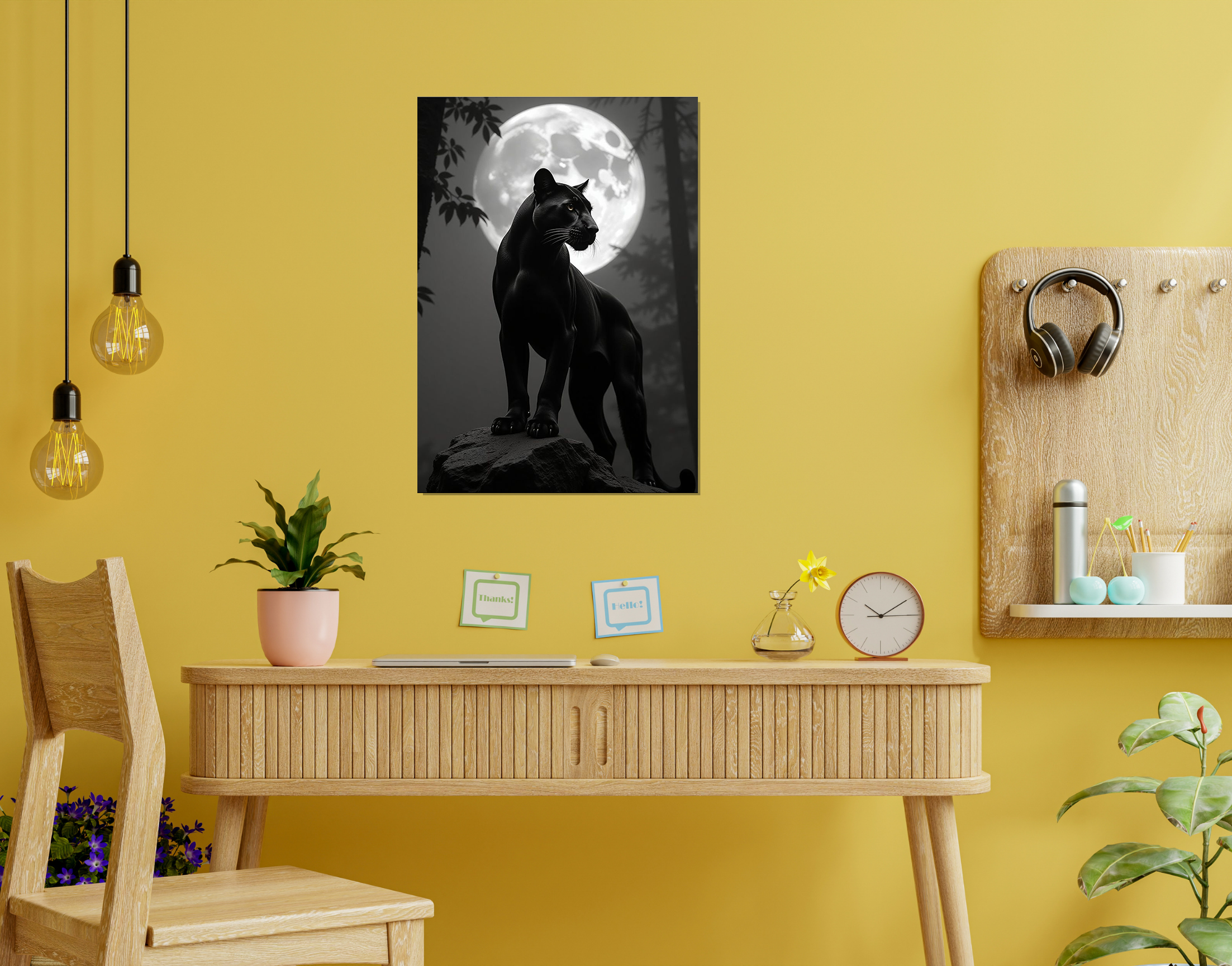 "Black Panther:In The Moon Light"- Shiny & Sturdy Metallic Poster  Art That Pops & Sticks