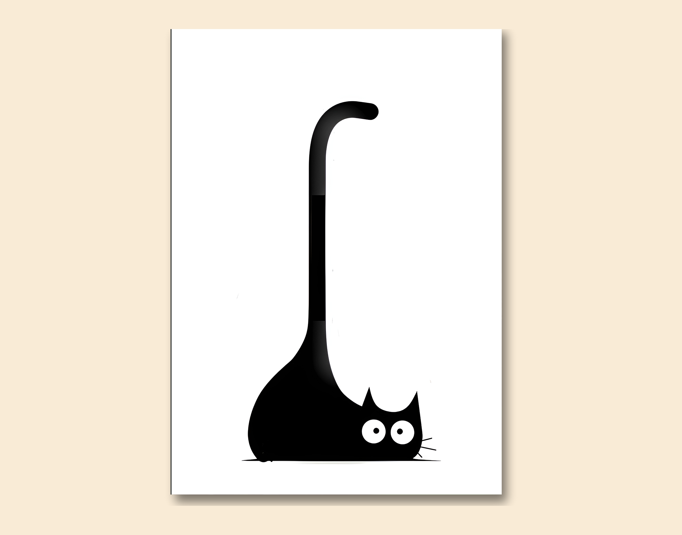 "Cartoon Cat-Pet Version"- Shiny & Sturdy Metallic Poster  Art That Pops & Sticks