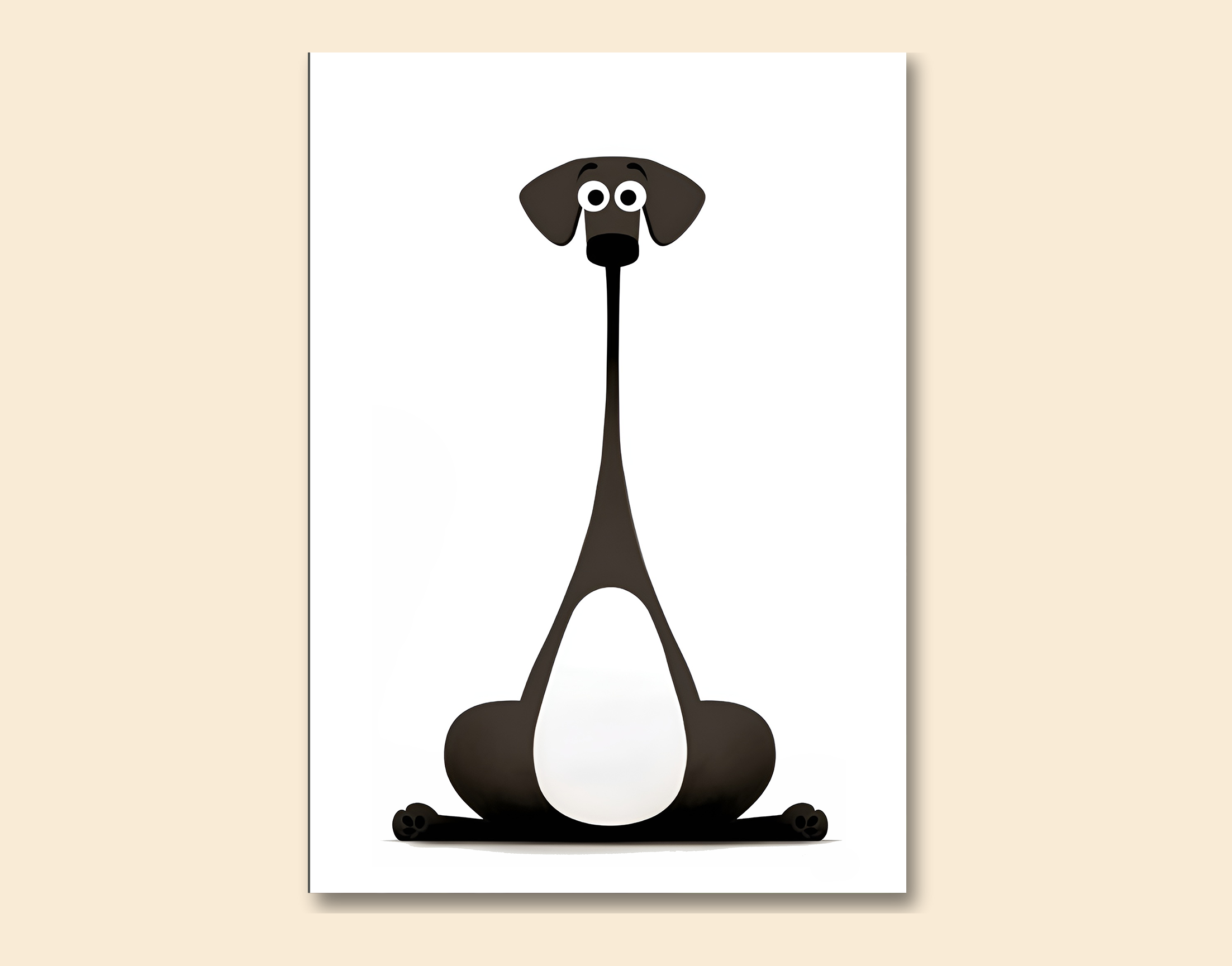 "Cartoon Dog-Pet Version"- Shiny & Sturdy Metallic Poster  Art That Pops & Sticks