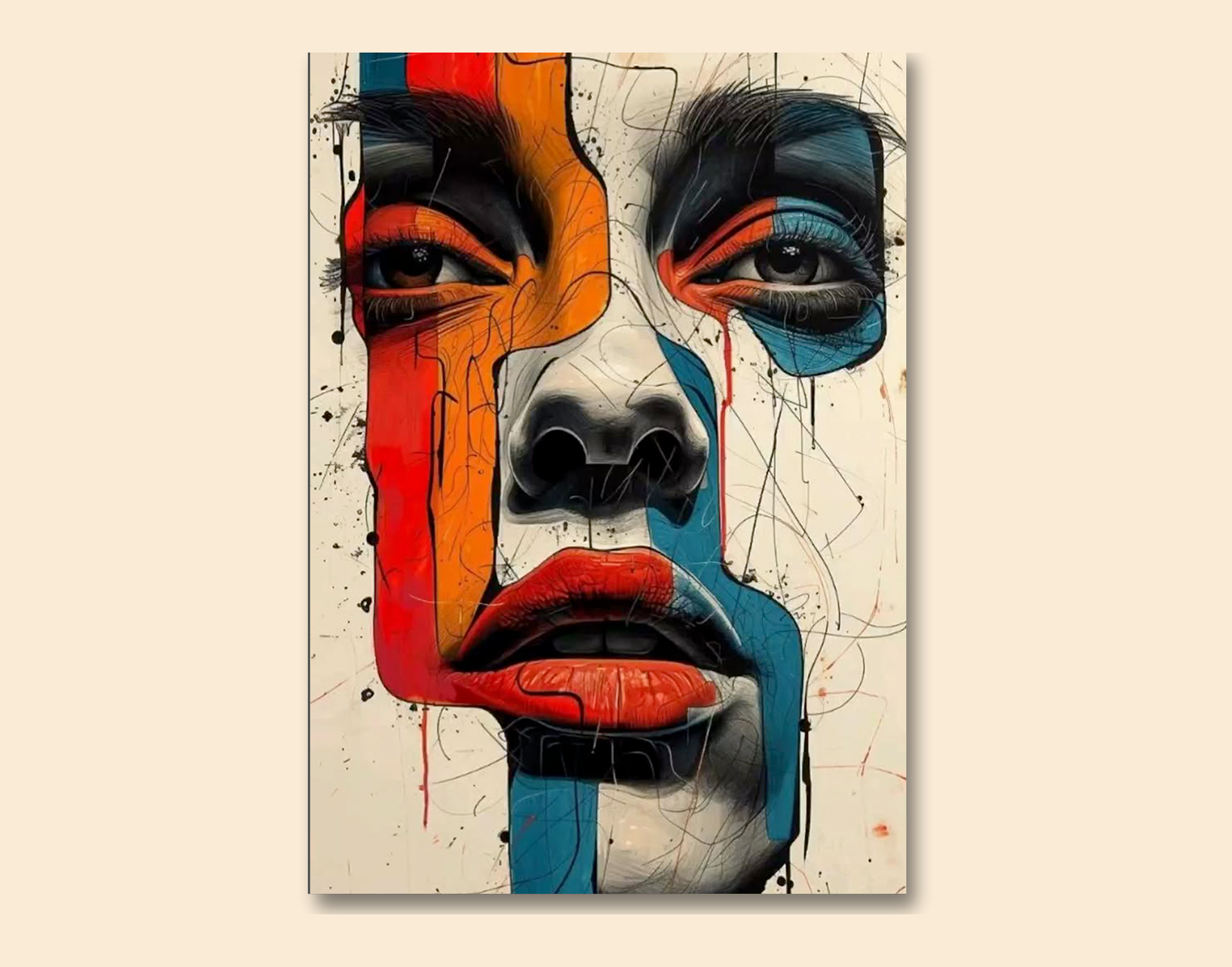 "Face Painting-Wall ART"- Shiny & Sturdy Metallic Poster  Art That Pops & Sticks