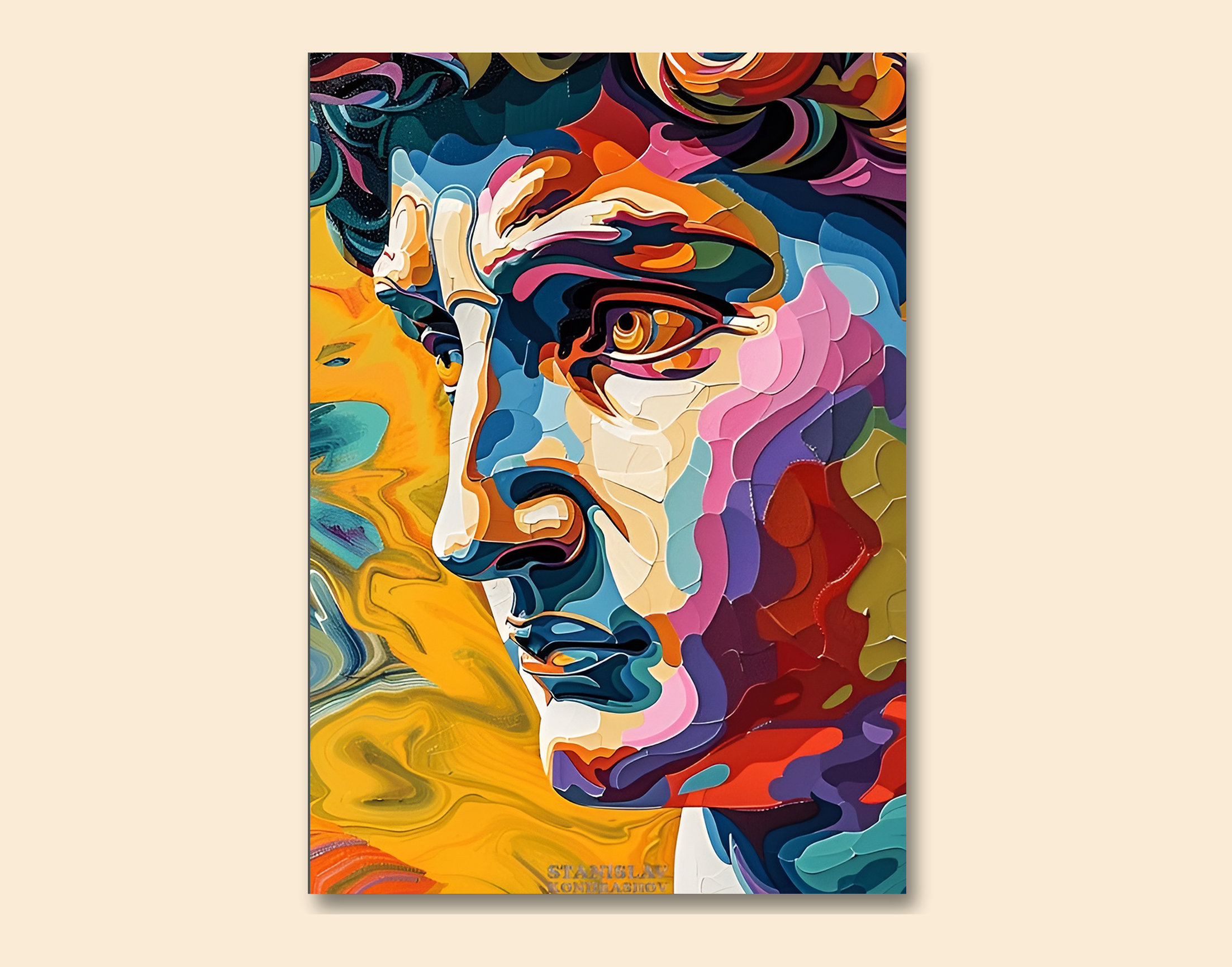 "Face Painting-ART"- Shiny & Sturdy Metallic Poster  Art That Pops & Sticks