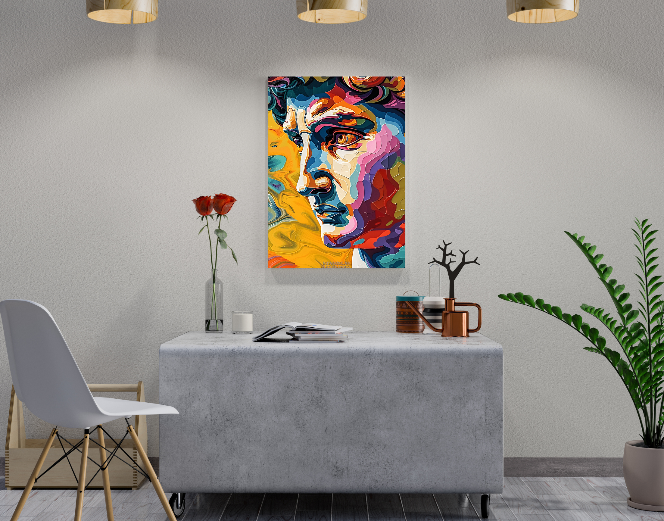 "Face Painting-ART"- Shiny & Sturdy Metallic Poster  Art That Pops & Sticks