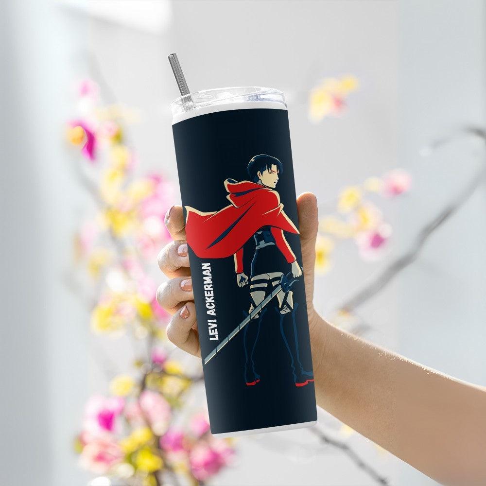 "Attack On Titan : Levi Ackerman" Tumbler with Metal Straw