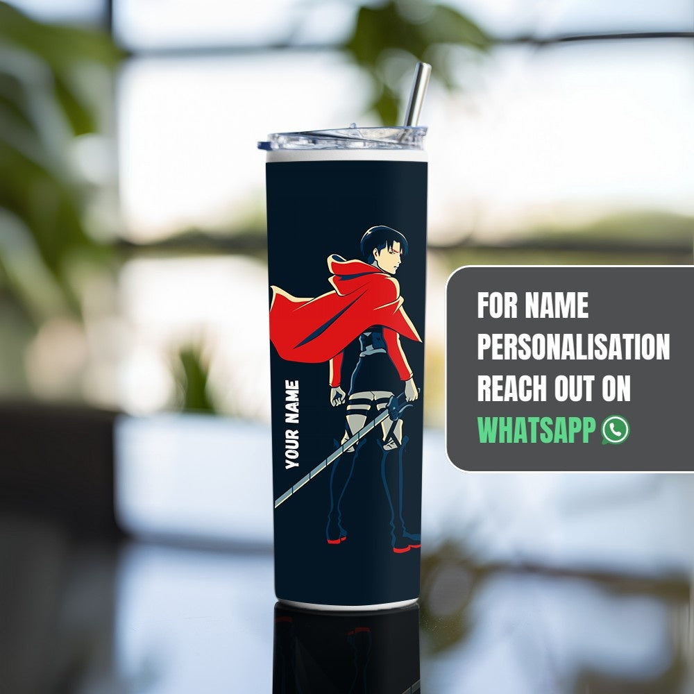 "Attack On Titan : Levi Ackerman" Tumbler with Metal Straw