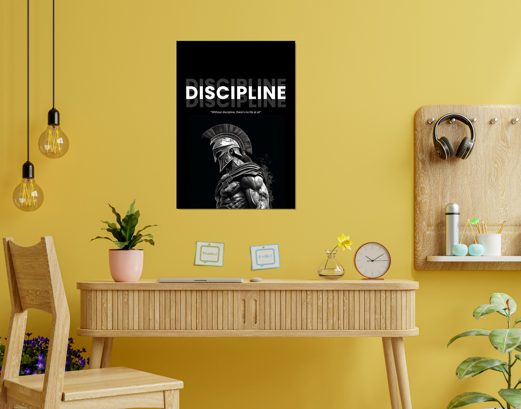 "DISCIPLINE: MEN'S RULE"- Shiny & Sturdy Metallic Poster  Art That Pops & Sticks