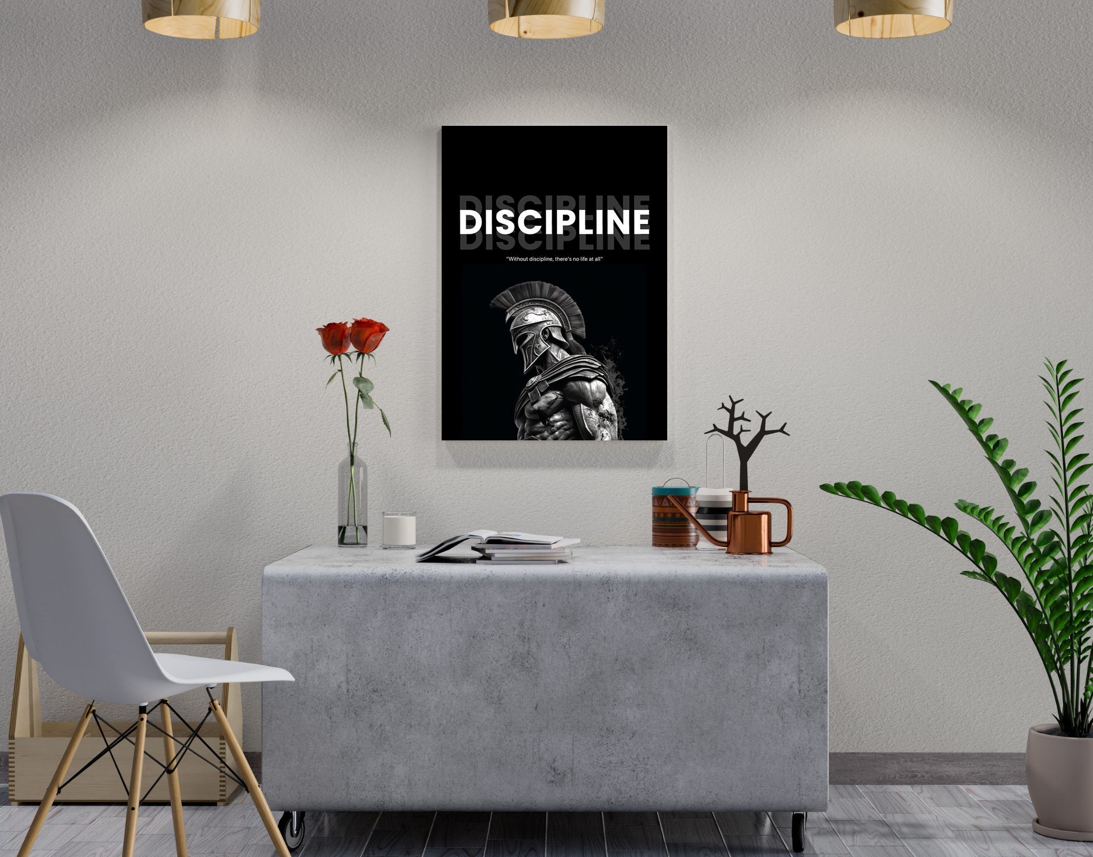 "DISCIPLINE: MEN'S RULE"- Shiny & Sturdy Metallic Poster  Art That Pops & Sticks
