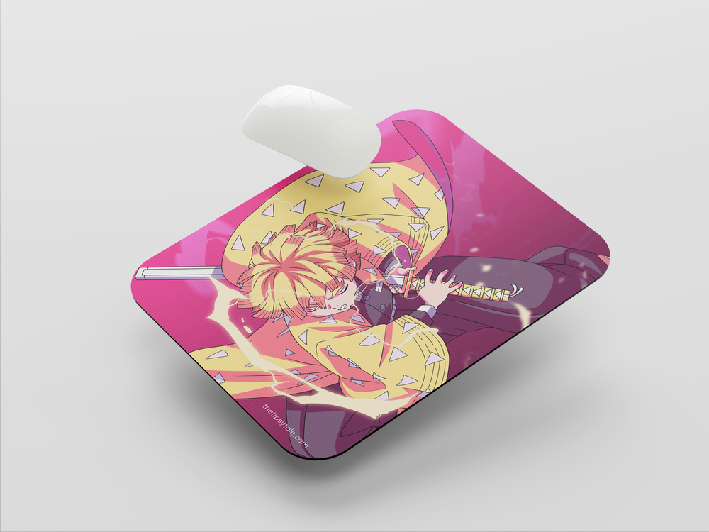 "ZENITTSU AGATSUMA- VIBRANT ART " Mousepad Enhance Your Workspace with Style