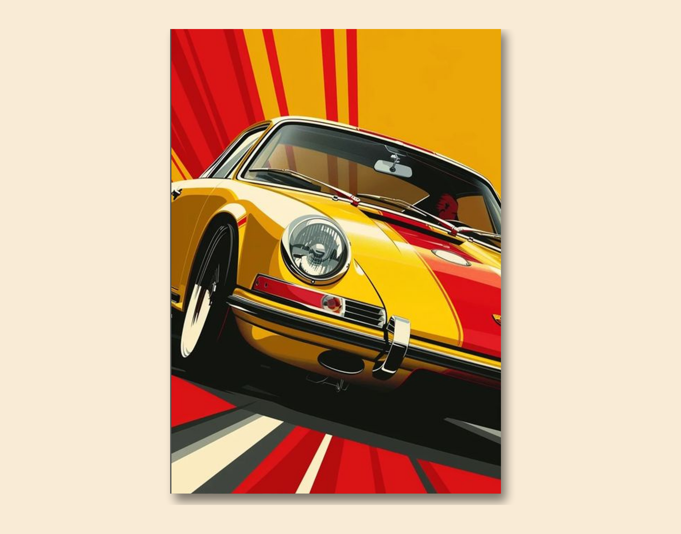 "DRIVE AWAY"- Shiny & Sturdy Metallic Poster  Art That Pops & Sticks