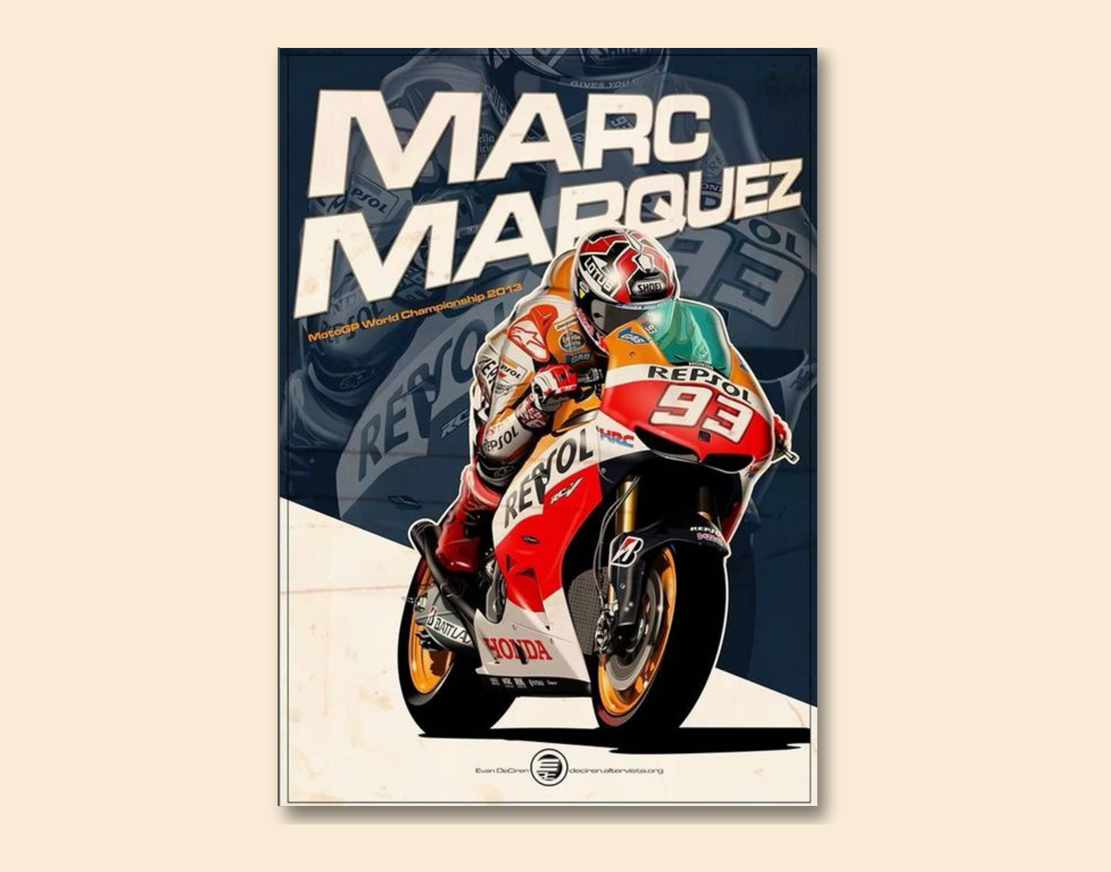 "MARC MARQUEZ"- Shiny & Sturdy Metallic Poster  Art That Pops & Sticks