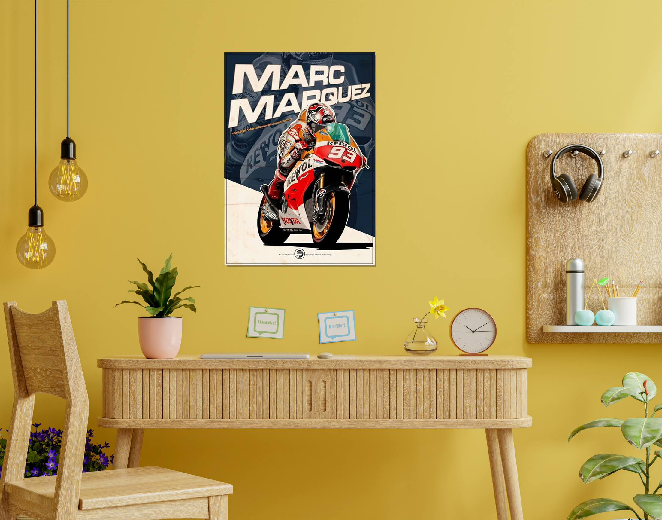 "MARC MARQUEZ"- Shiny & Sturdy Metallic Poster  Art That Pops & Sticks