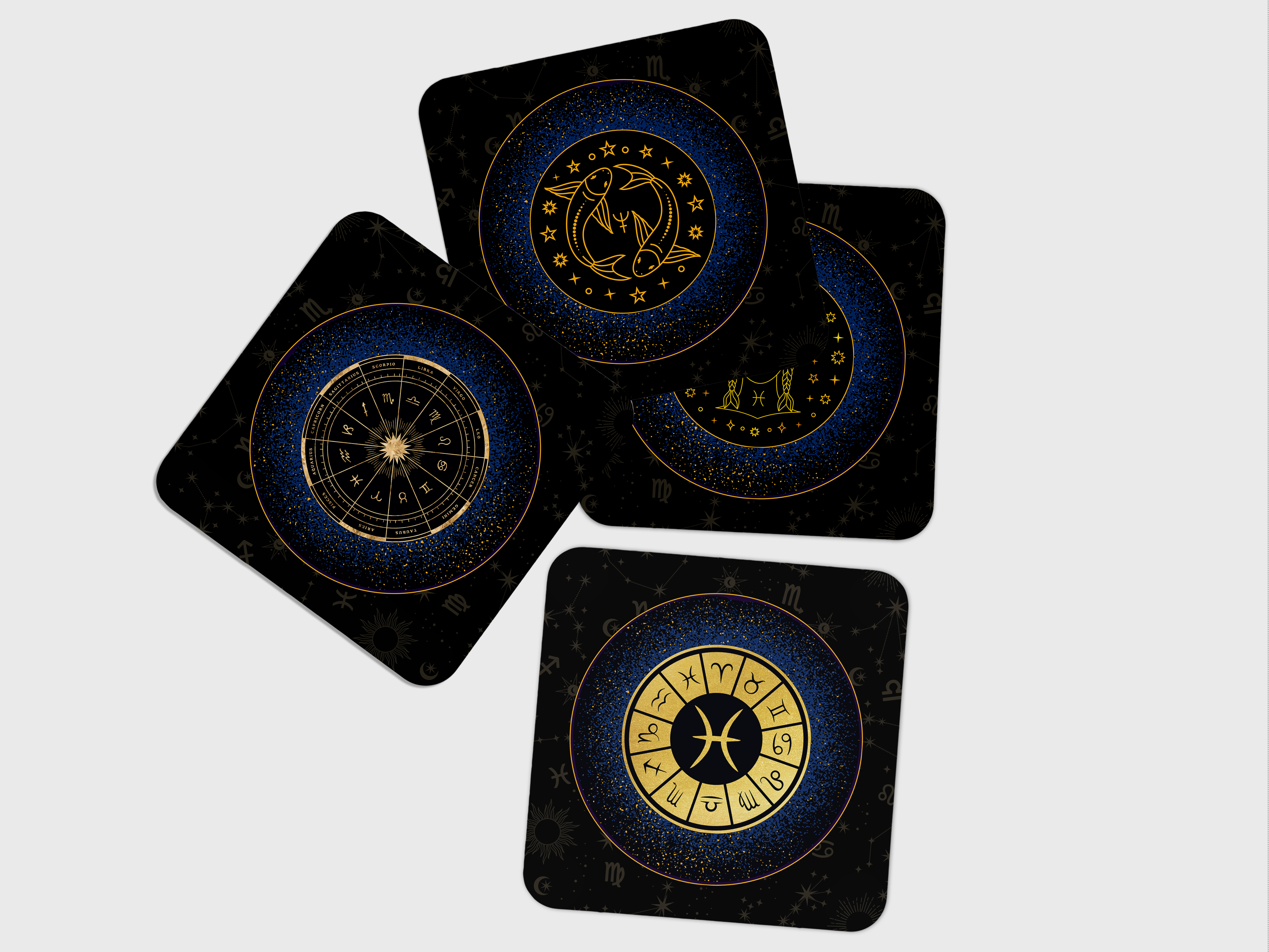 'PISCES -ZODIAC SIGN' Coaster Set of 4