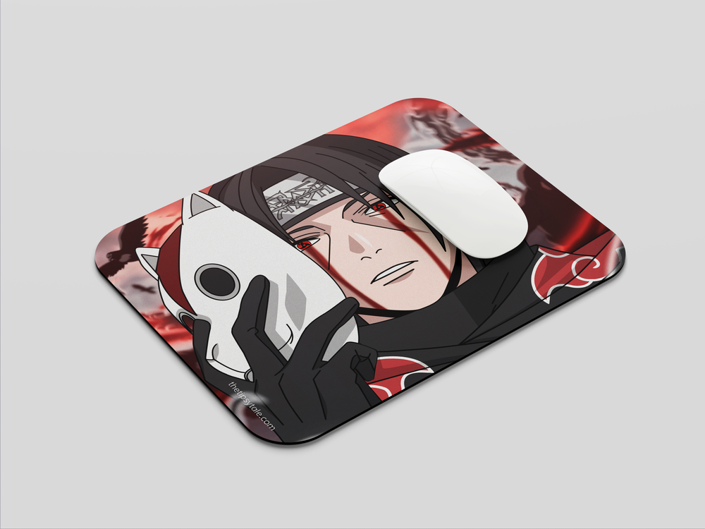 "ITACHI UCHIHA - MASK REVEAL" Mousepad Enhance Your Workspace with Style