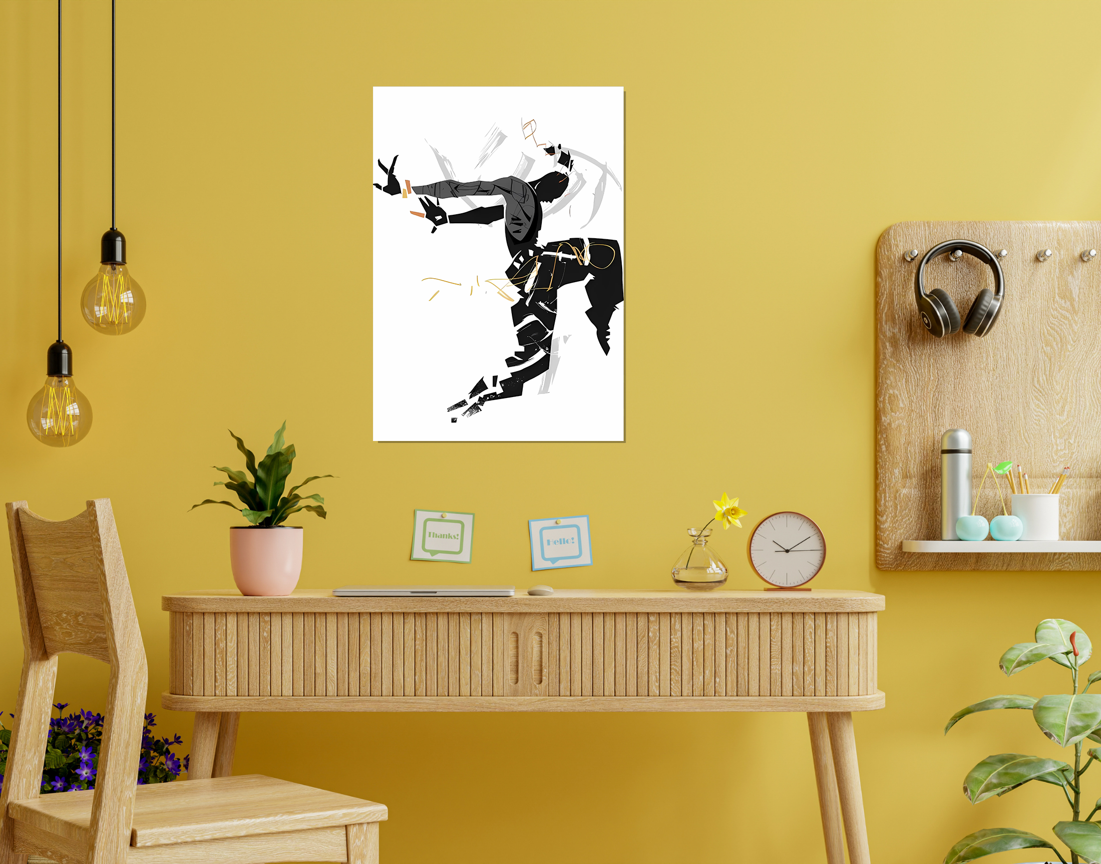 "DANCE TO THE MUSIC"- Shiny & Sturdy Metallic Poster  Art That Pops & Sticks