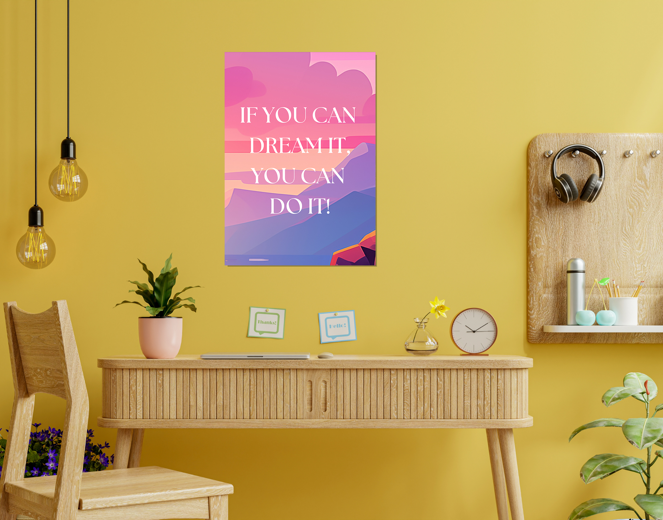 "DREAM IT TO DO IT"- Shiny & Sturdy Metallic Poster  Art That Pops & Sticks