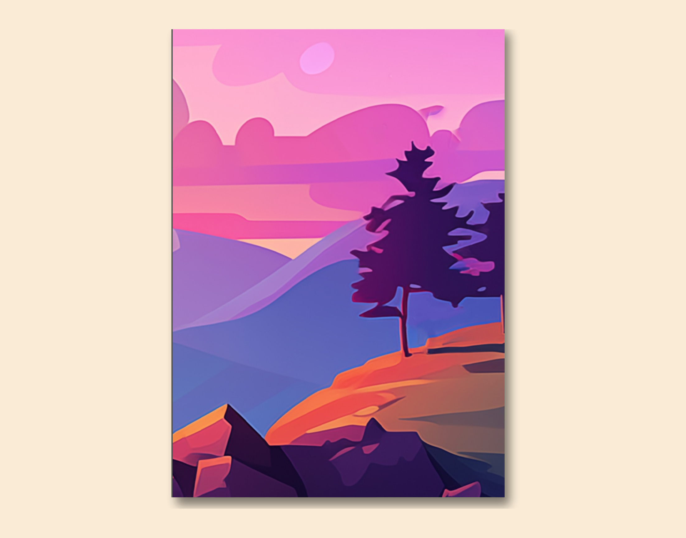 "ARTISTIC NATURE VIEW"- Shiny & Sturdy Metallic Poster  Art That Pops & Sticks