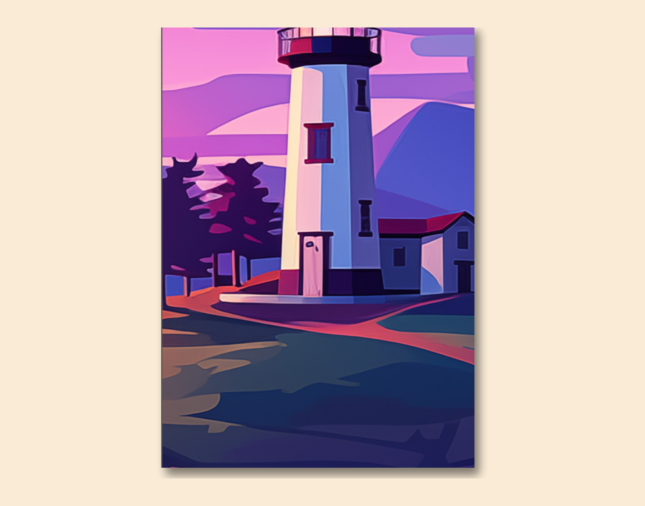 "VIEW AT SHORE"- Shiny & Sturdy Metallic Poster  Art That Pops & Sticks