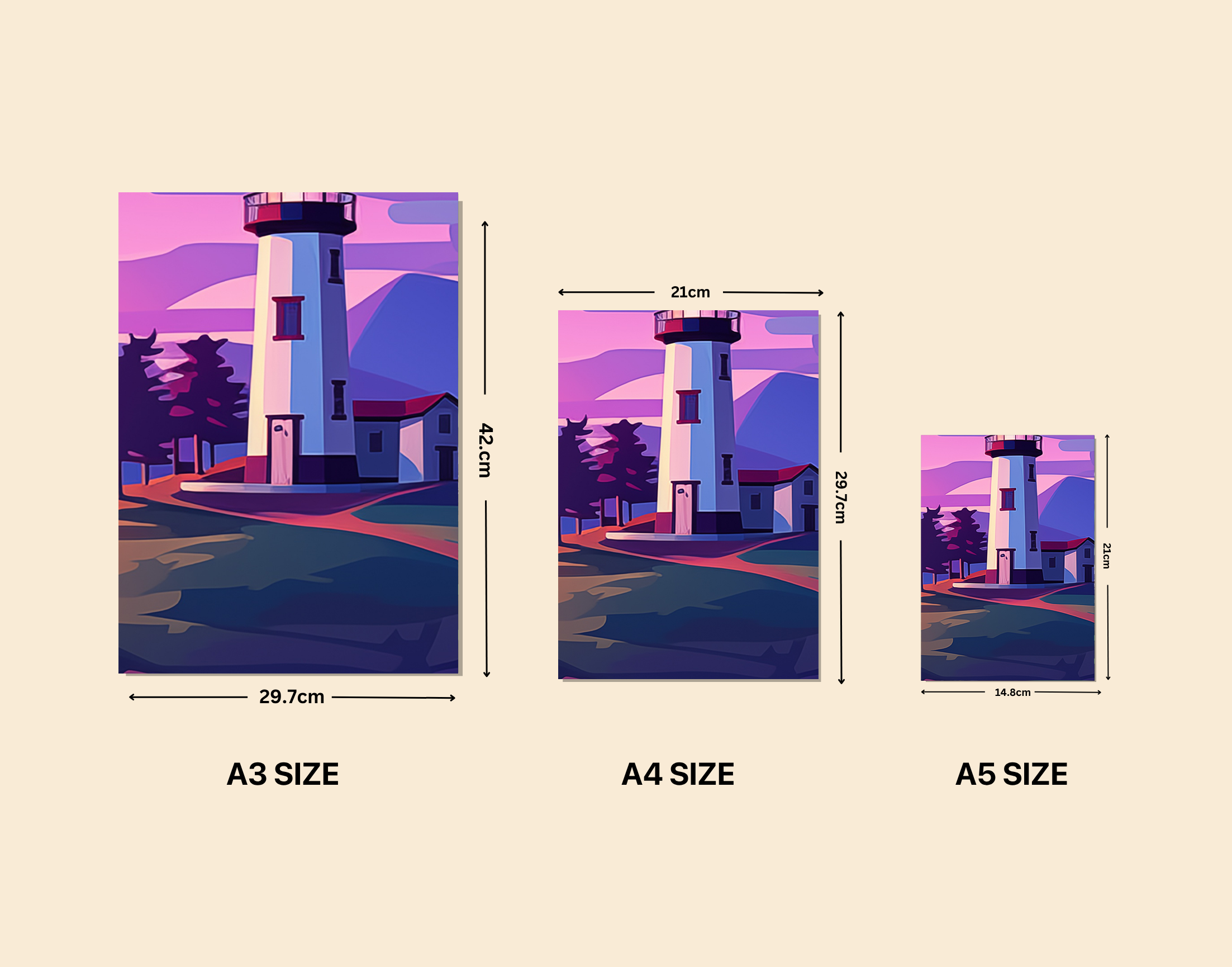 "VIEW AT SHORE"- Shiny & Sturdy Metallic Poster  Art That Pops & Sticks