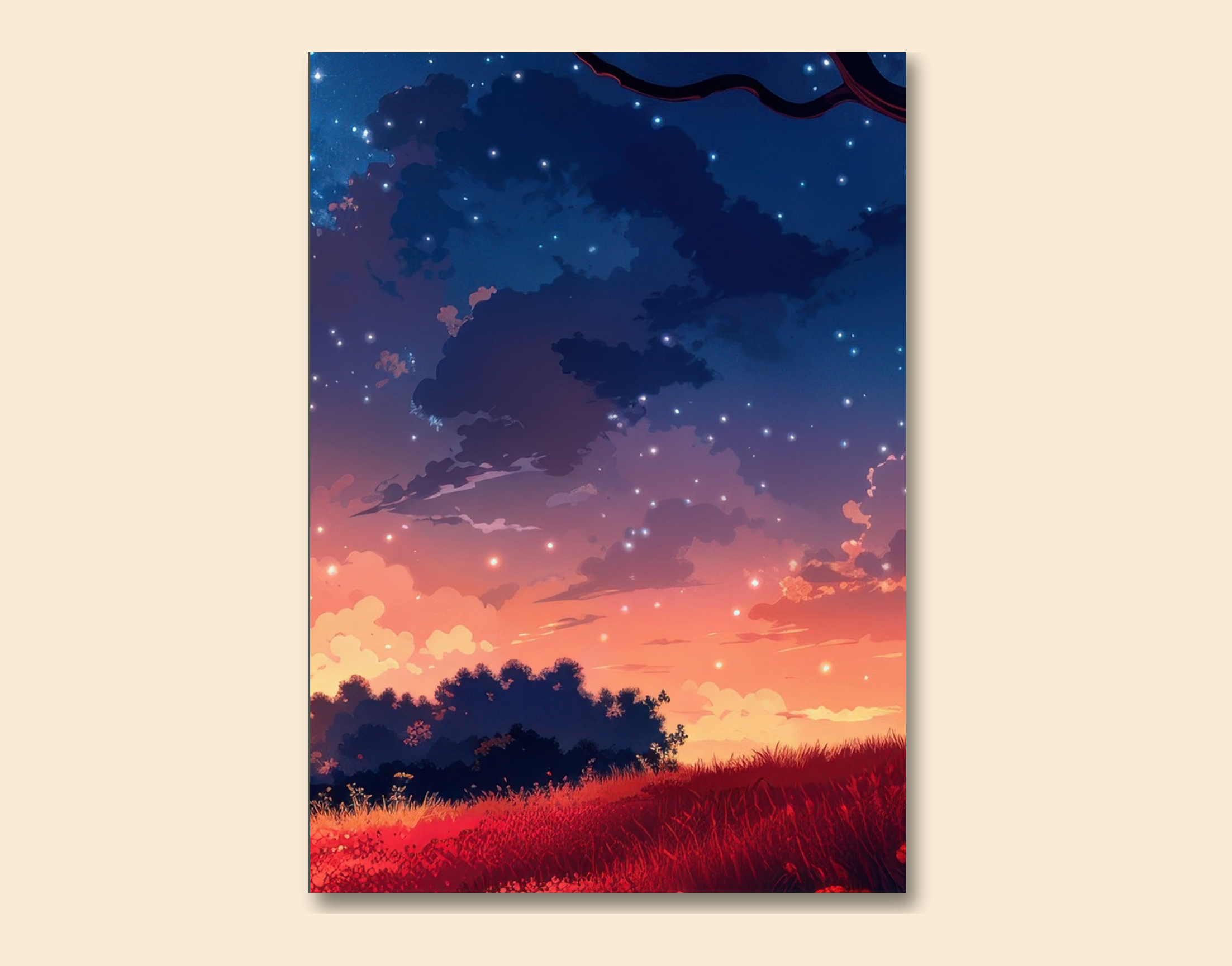 "WITH THE STARS"- Shiny & Sturdy Metallic Poster  Art That Pops & Sticks