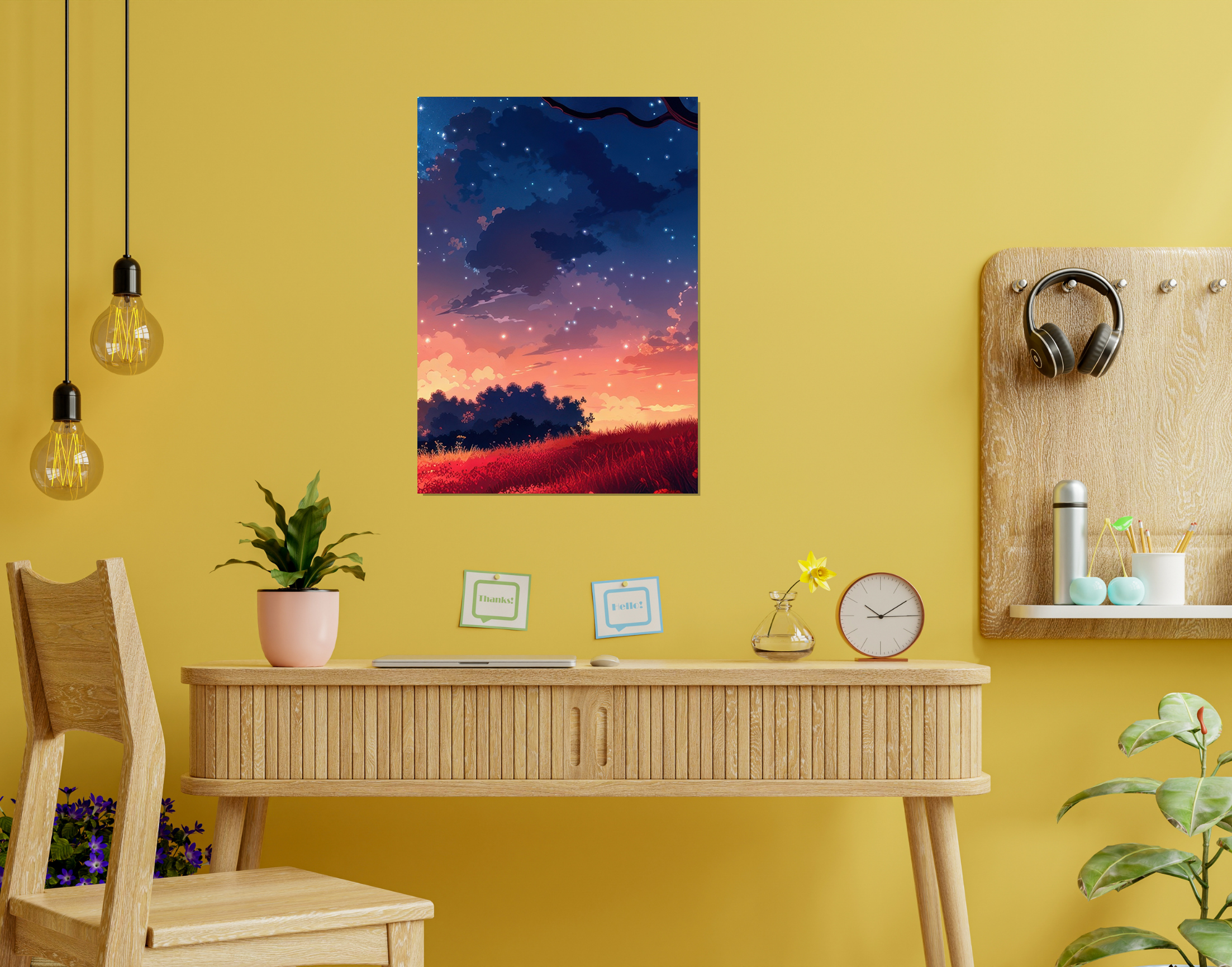 "WITH THE STARS"- Shiny & Sturdy Metallic Poster  Art That Pops & Sticks
