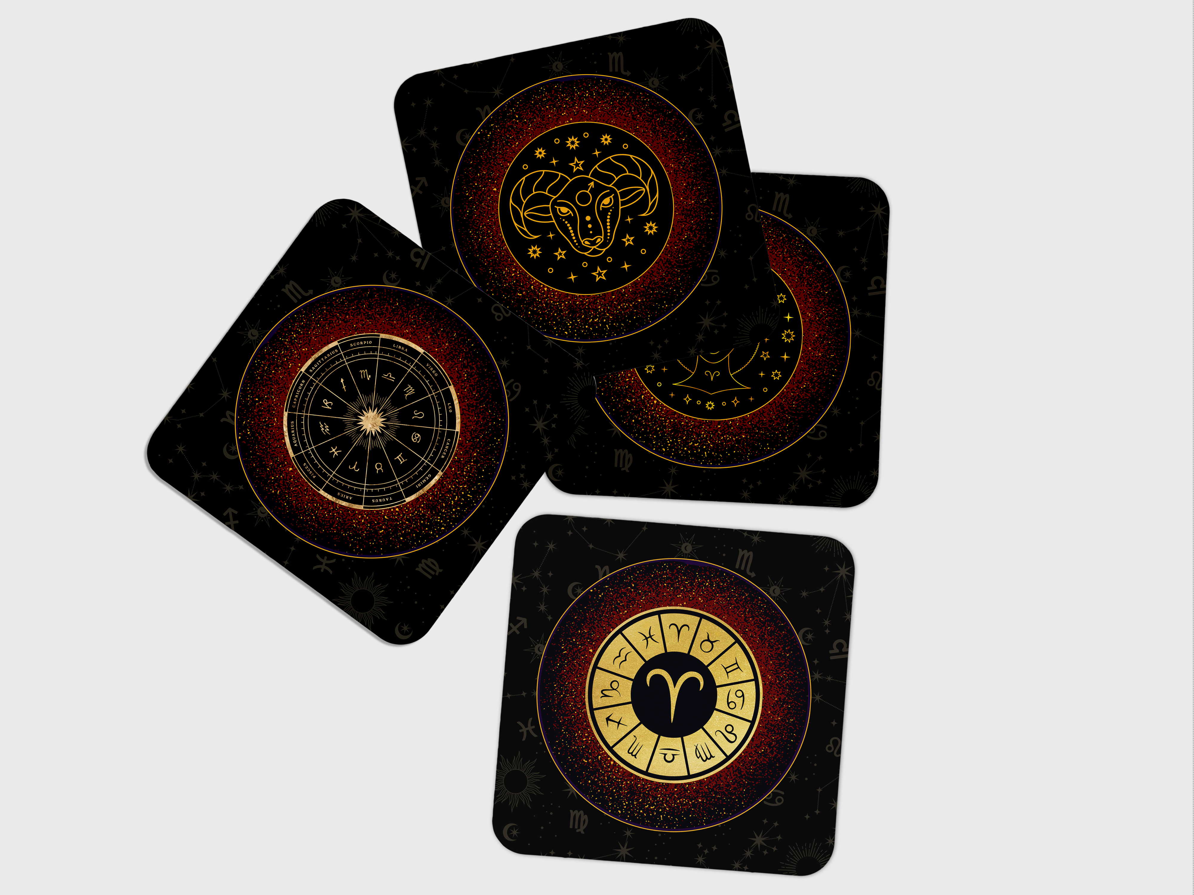 'ARIES-ZODIAC SIGN' Coaster Set of 4
