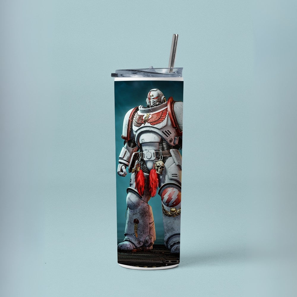 "Marine 2 - Warhammer White Scars" Tumbler with Metal Straw