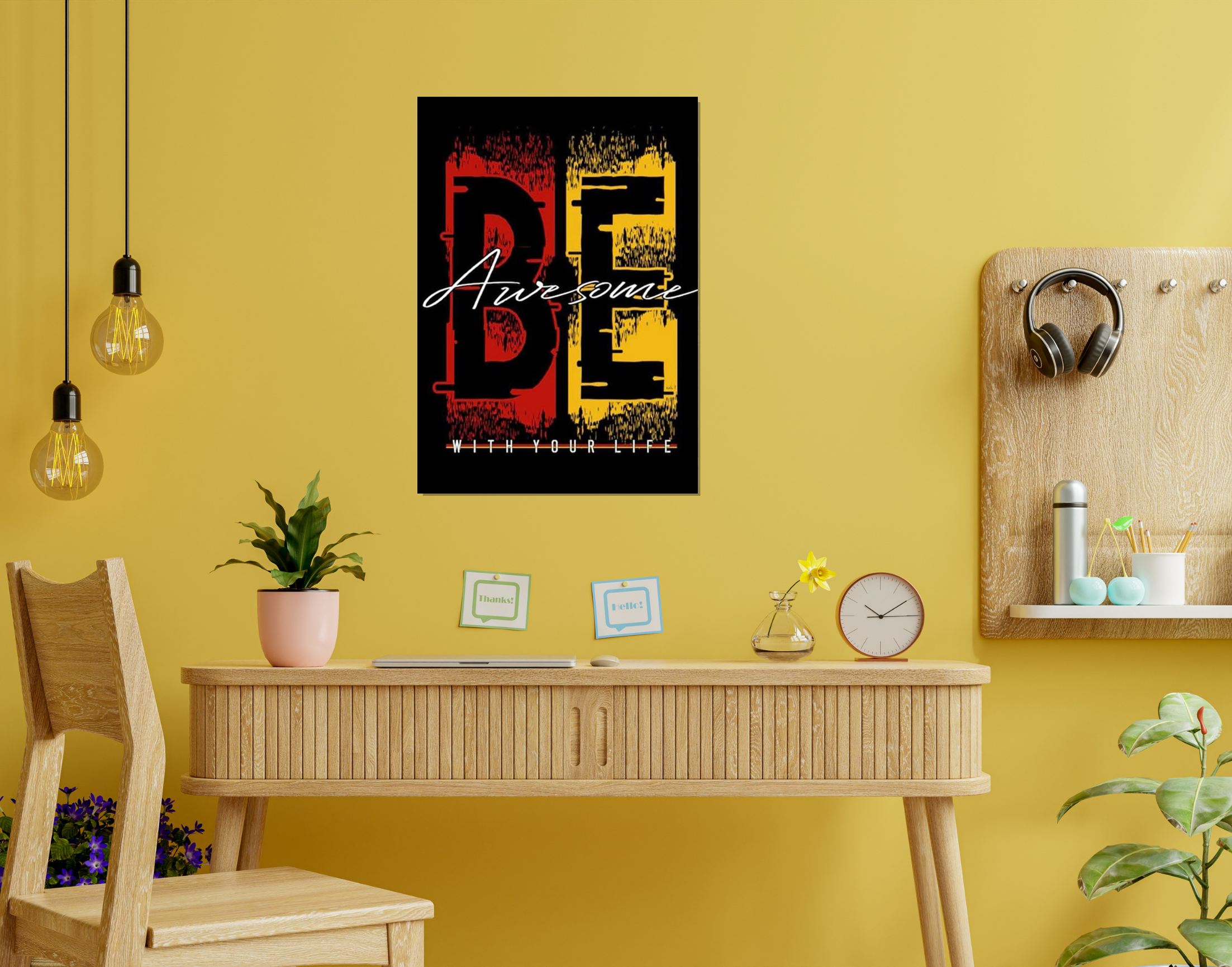 "BE AWESOME WITH YOUR LIFE"- Shiny & Sturdy Metallic Poster  Art That Pops & Sticks