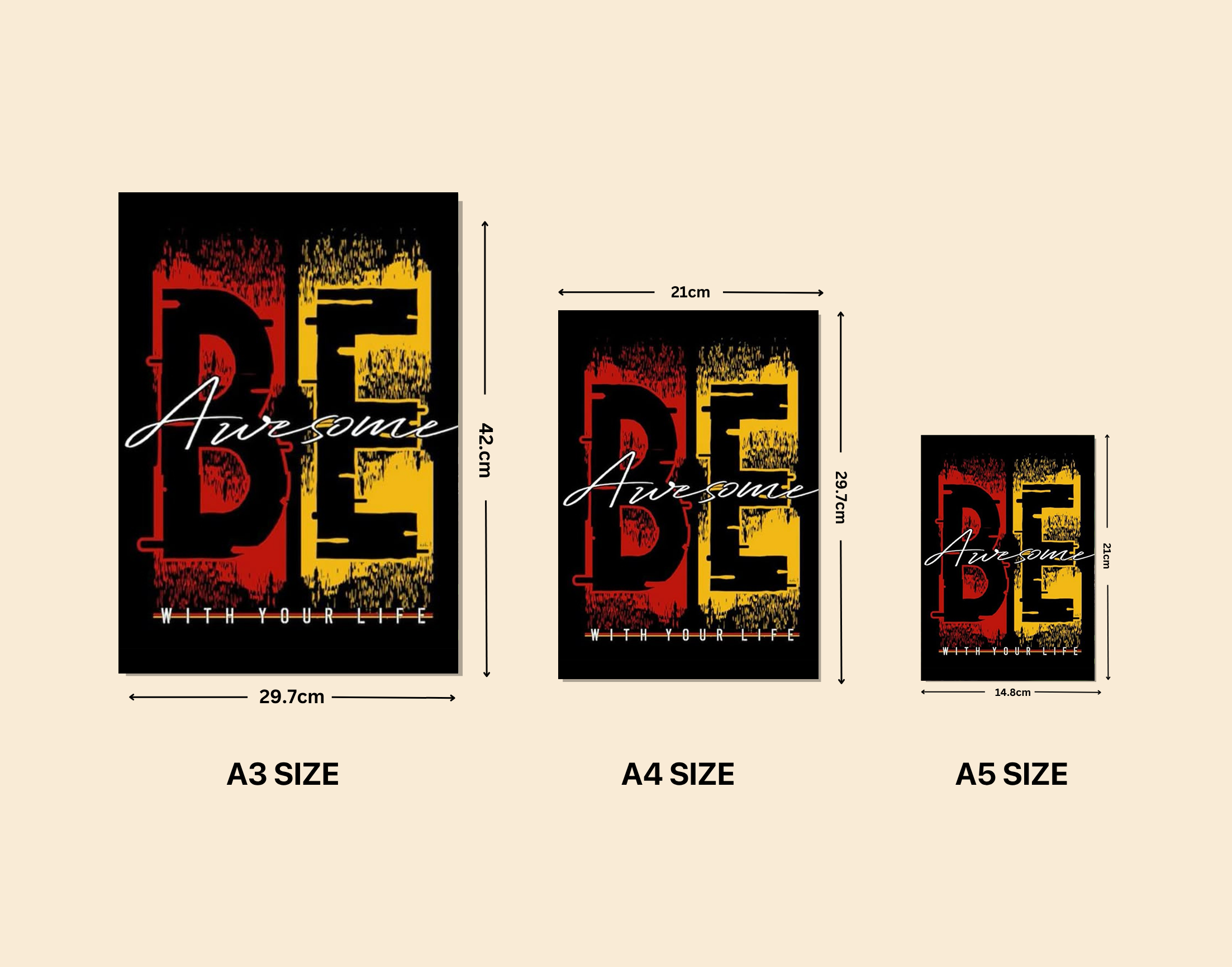 "BE AWESOME WITH YOUR LIFE"- Shiny & Sturdy Metallic Poster  Art That Pops & Sticks