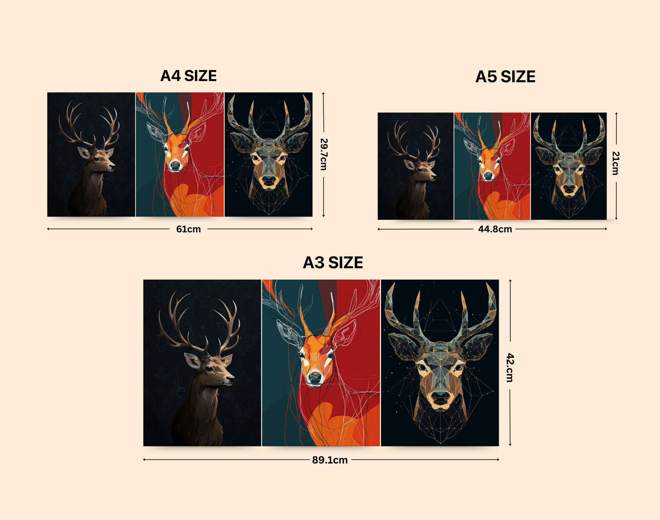 "Buck or Doe- The Animal Lover Combo"- Shiny & Sturdy Metallic Poster Art That Pops & Sticks