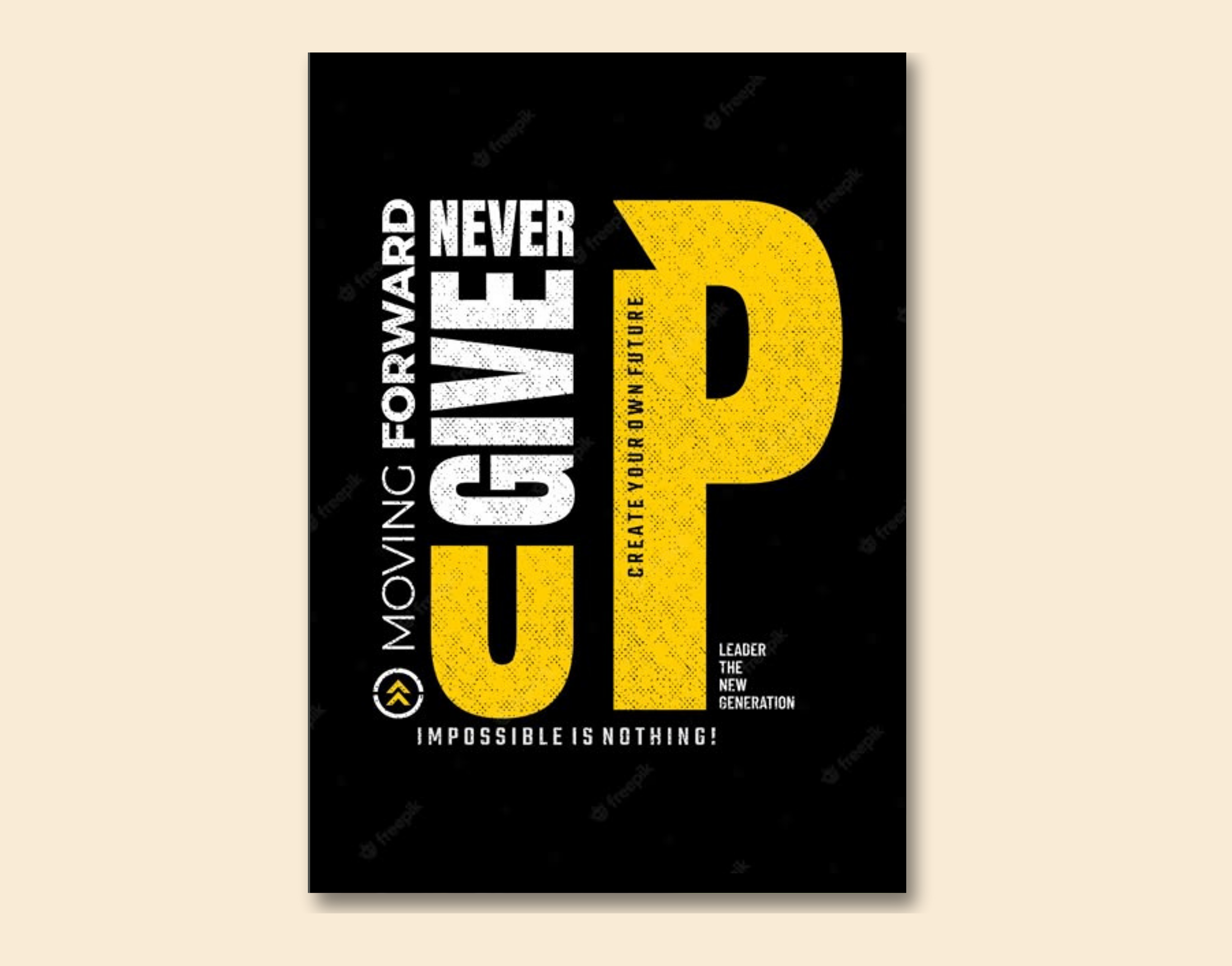 "IMPOSSIBLE IS NOTHING #Motivation Theme"- Shiny & Sturdy Metallic Poster  Art That Pops & Sticks