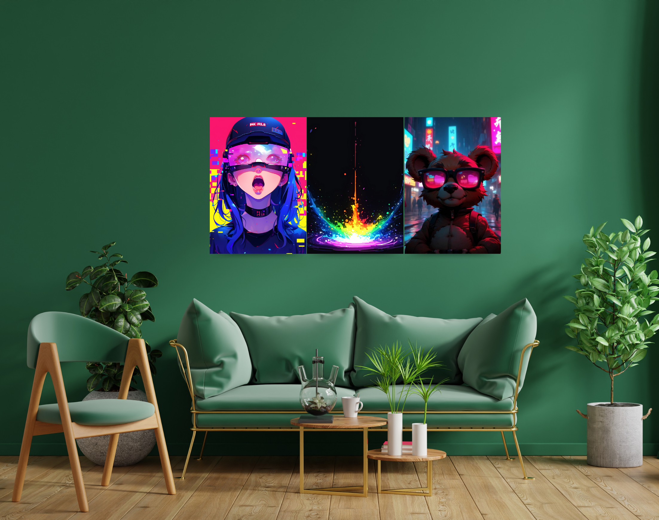 "Neon Aesthetics Combo Set"- Shiny & Sturdy Metallic Poster Art That Pops & Sticks