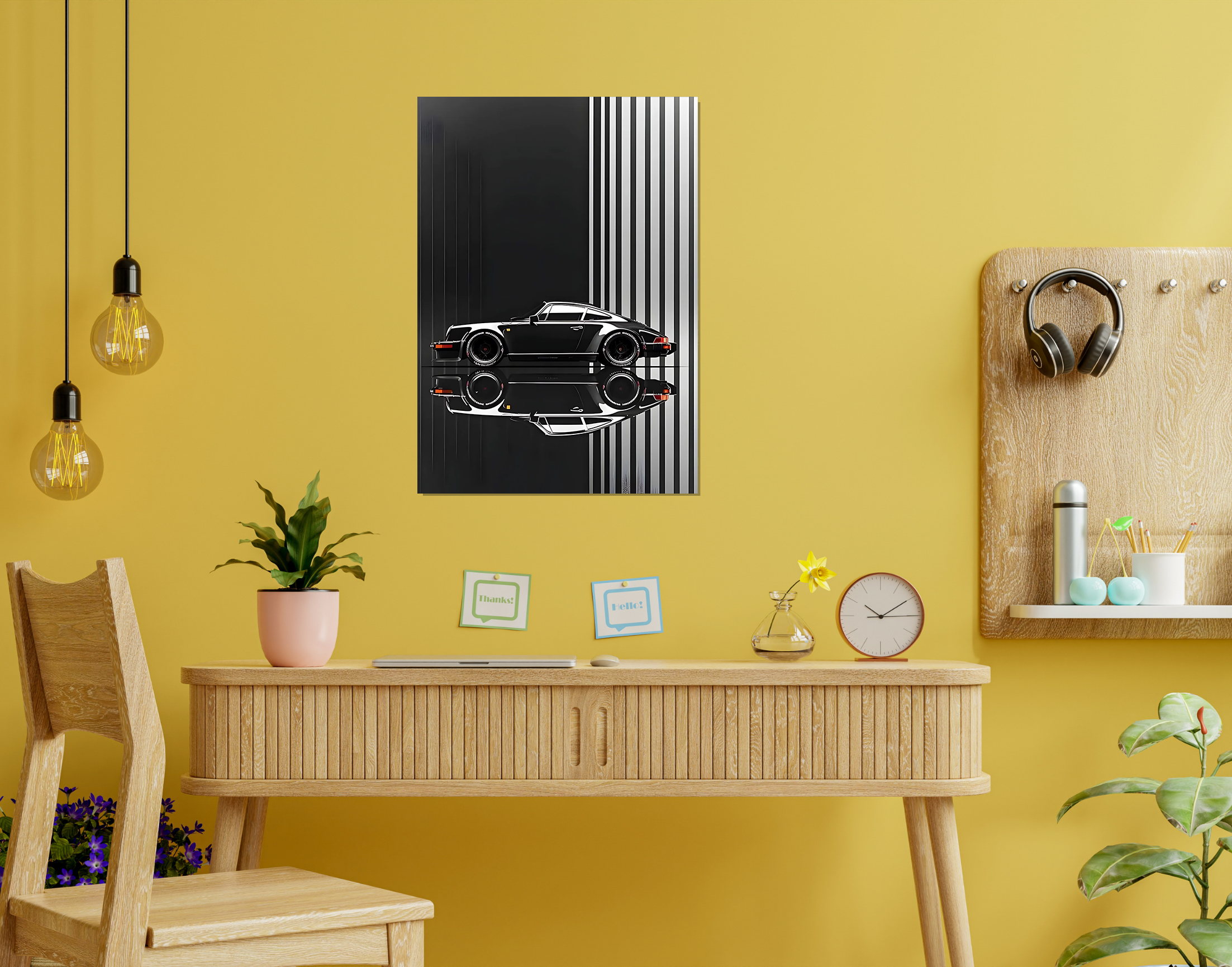 "MUSTANG-THE LOOK"- Shiny & Sturdy Metallic Poster  Art That Pops & Sticks