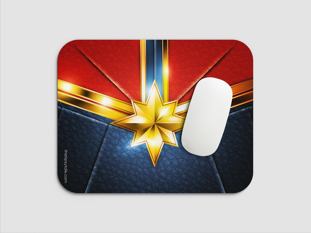 "CAPTAIN MARVEL SUIT" Mousepad Enhance Your Workspace with Style
