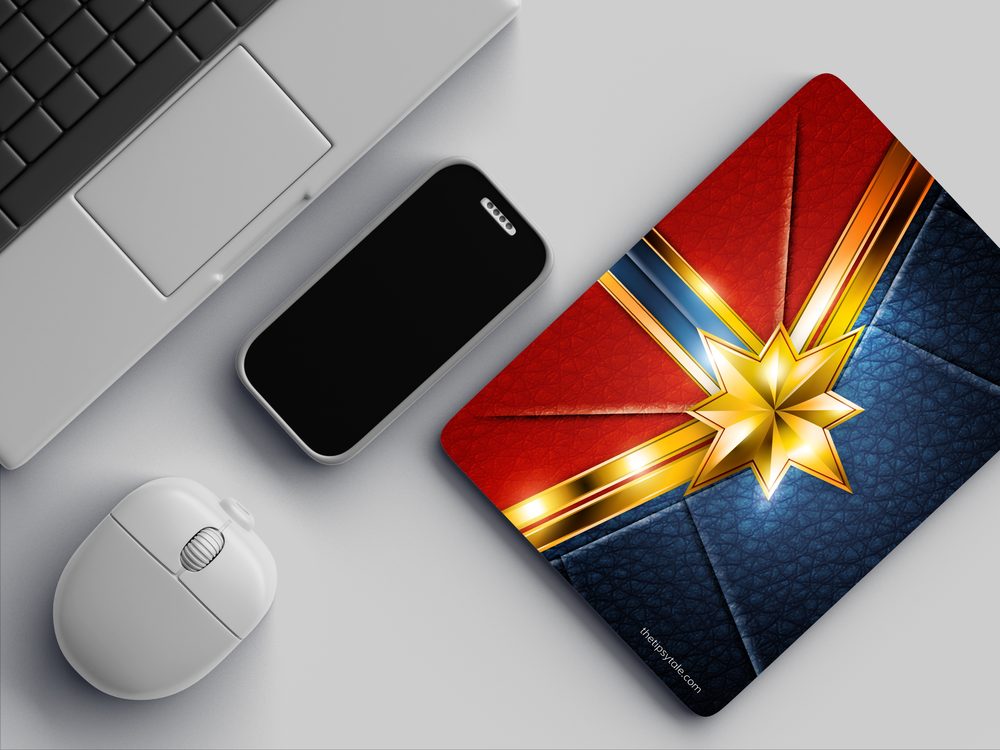 "CAPTAIN MARVEL SUIT" Mousepad Enhance Your Workspace with Style