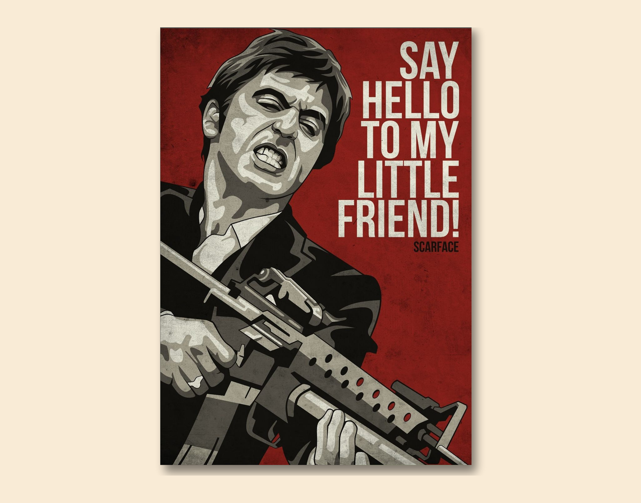 "SCARFACE 1983"- Shiny & Sturdy Metallic Poster  Art That Pops & Sticks