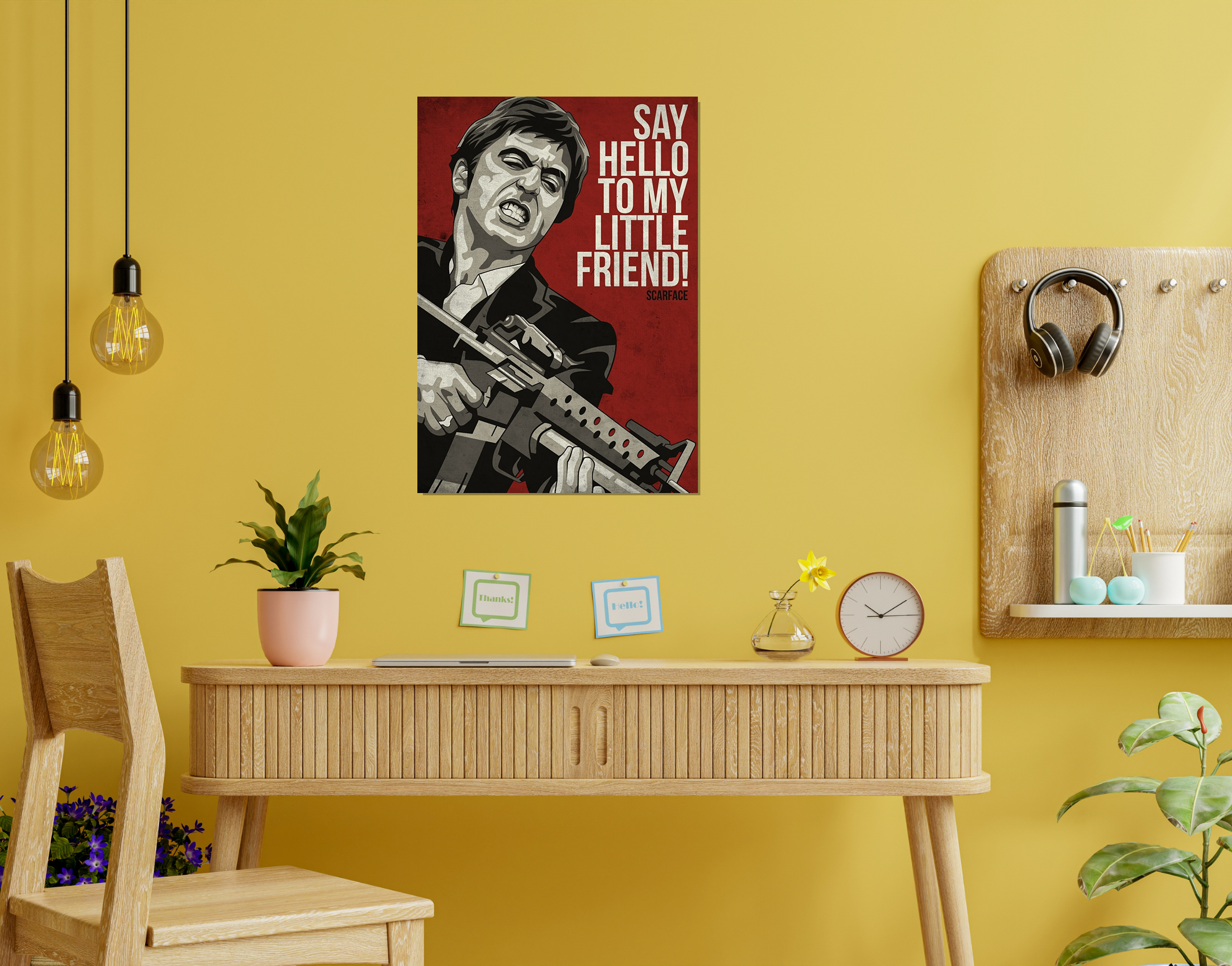 "SCARFACE 1983"- Shiny & Sturdy Metallic Poster  Art That Pops & Sticks