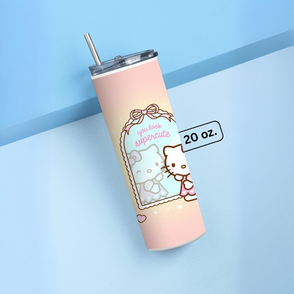 "Hello Kitty: Mirror View" Tumbler with Metal Straw