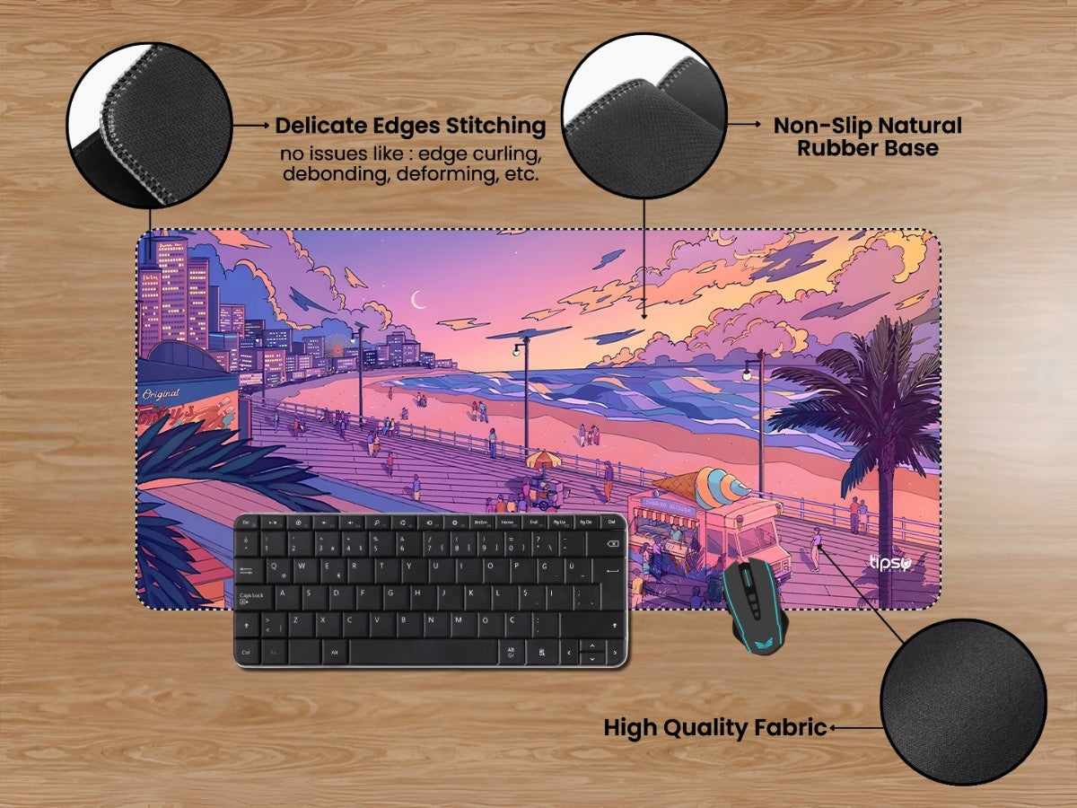 "VAPORWAVE BEACH" Gaming Mousepad Elevate Your Gaming Experience