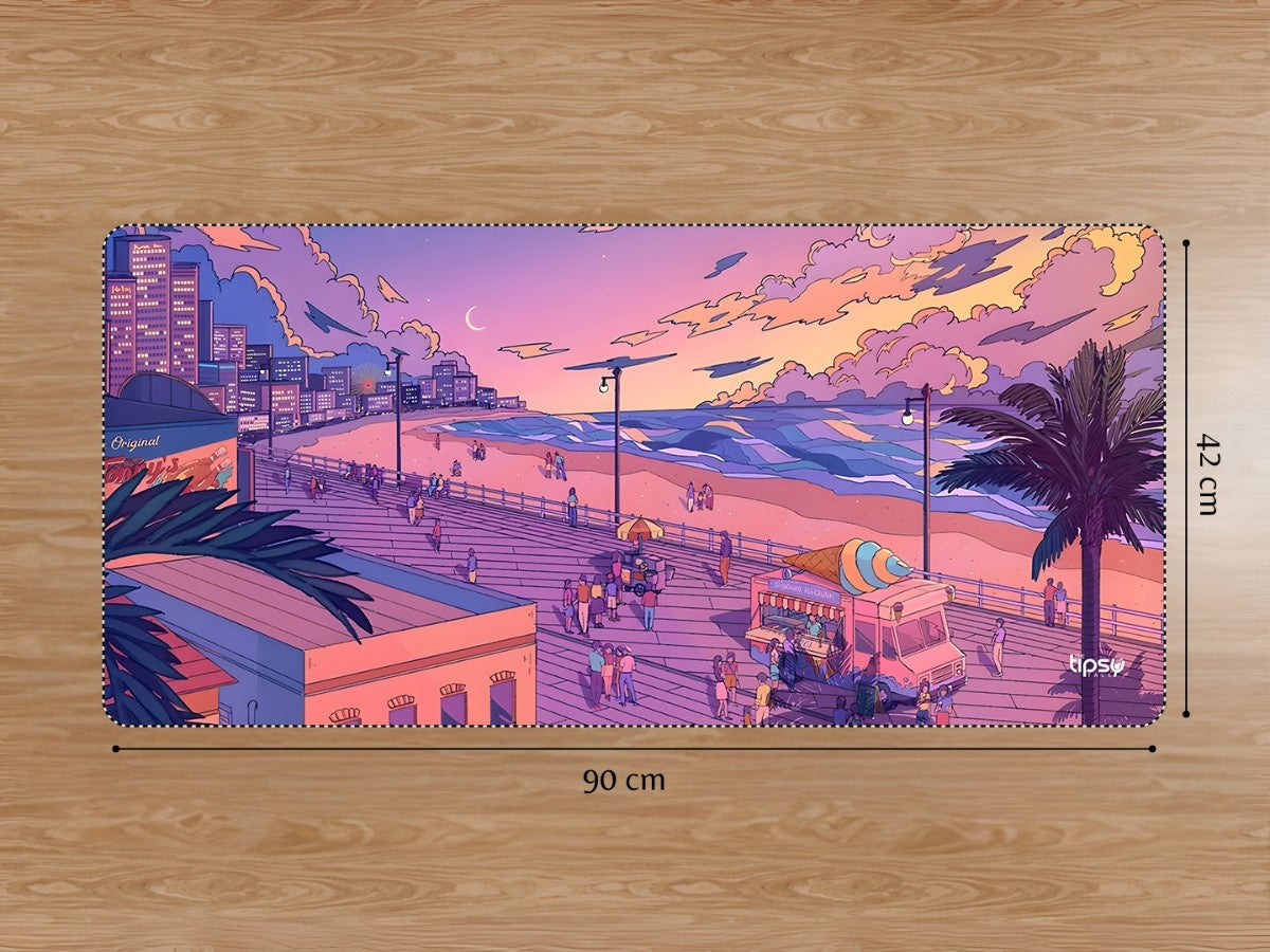 "VAPORWAVE BEACH" Gaming Mousepad Elevate Your Gaming Experience