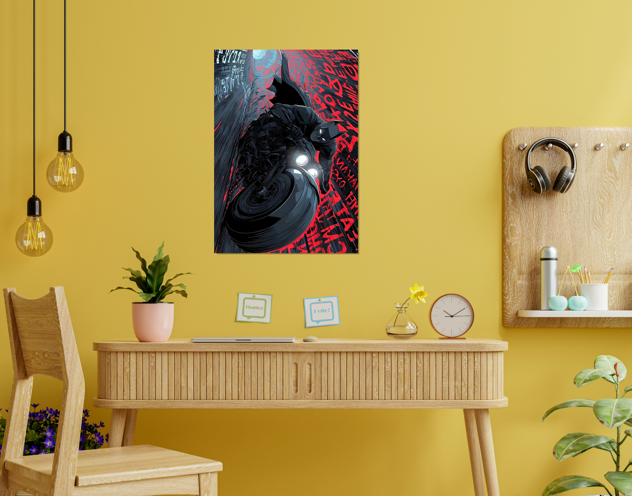 "BATMAN'S  BATPOD"- Shiny & Sturdy Metallic Poster  Art That Pops & Sticks