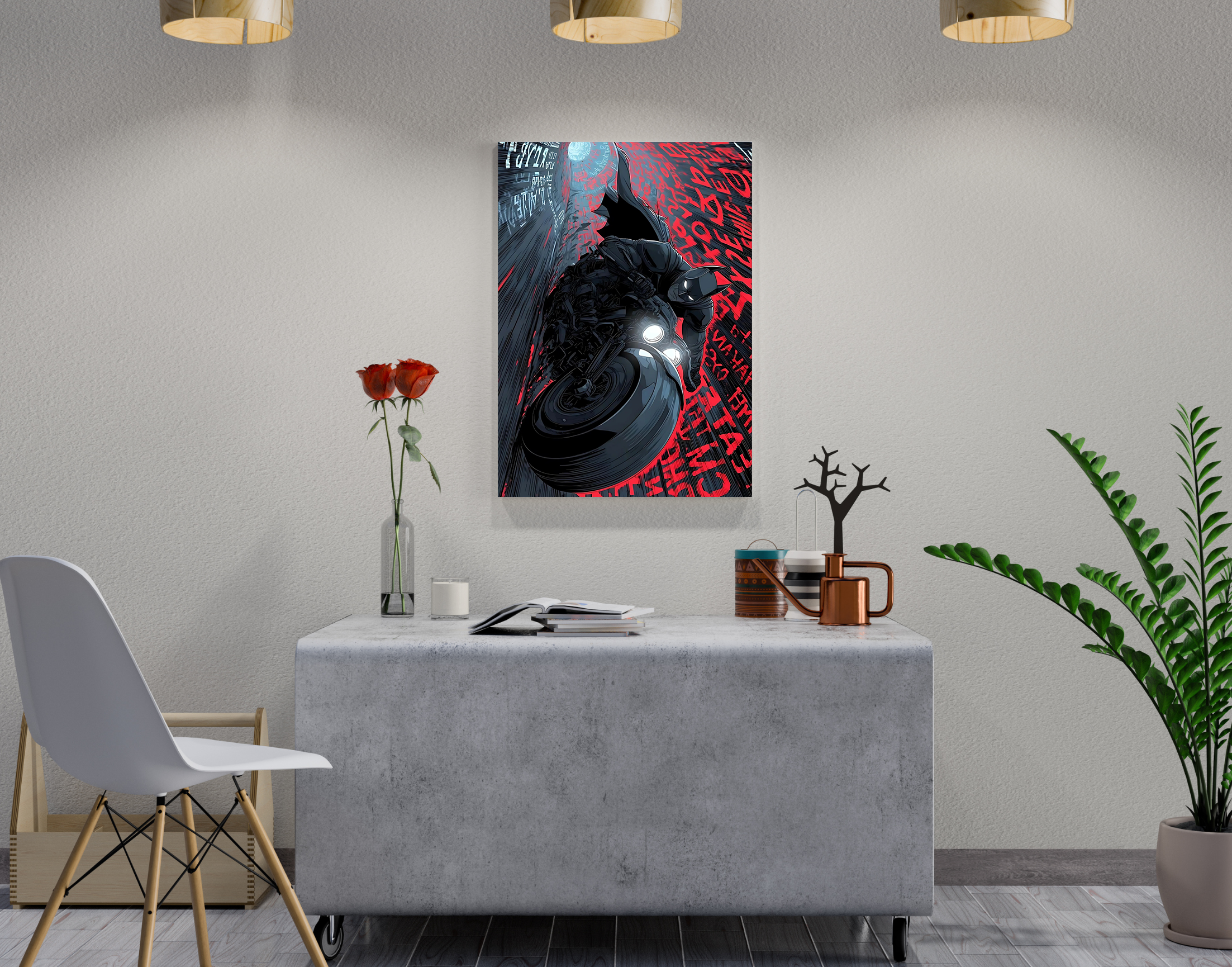 "BATMAN'S  BATPOD"- Shiny & Sturdy Metallic Poster  Art That Pops & Sticks