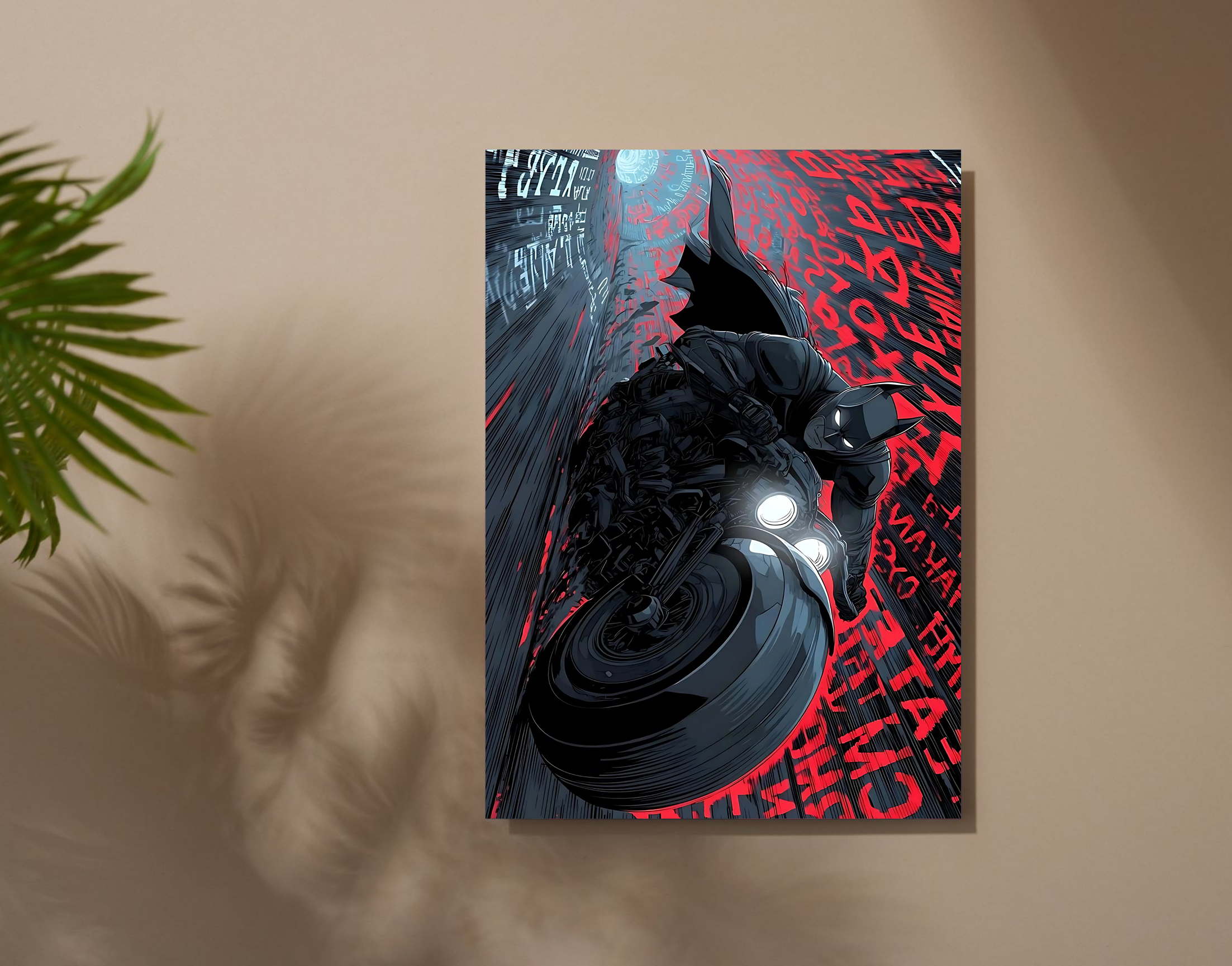 "BATMAN'S  BATPOD"- Shiny & Sturdy Metallic Poster  Art That Pops & Sticks