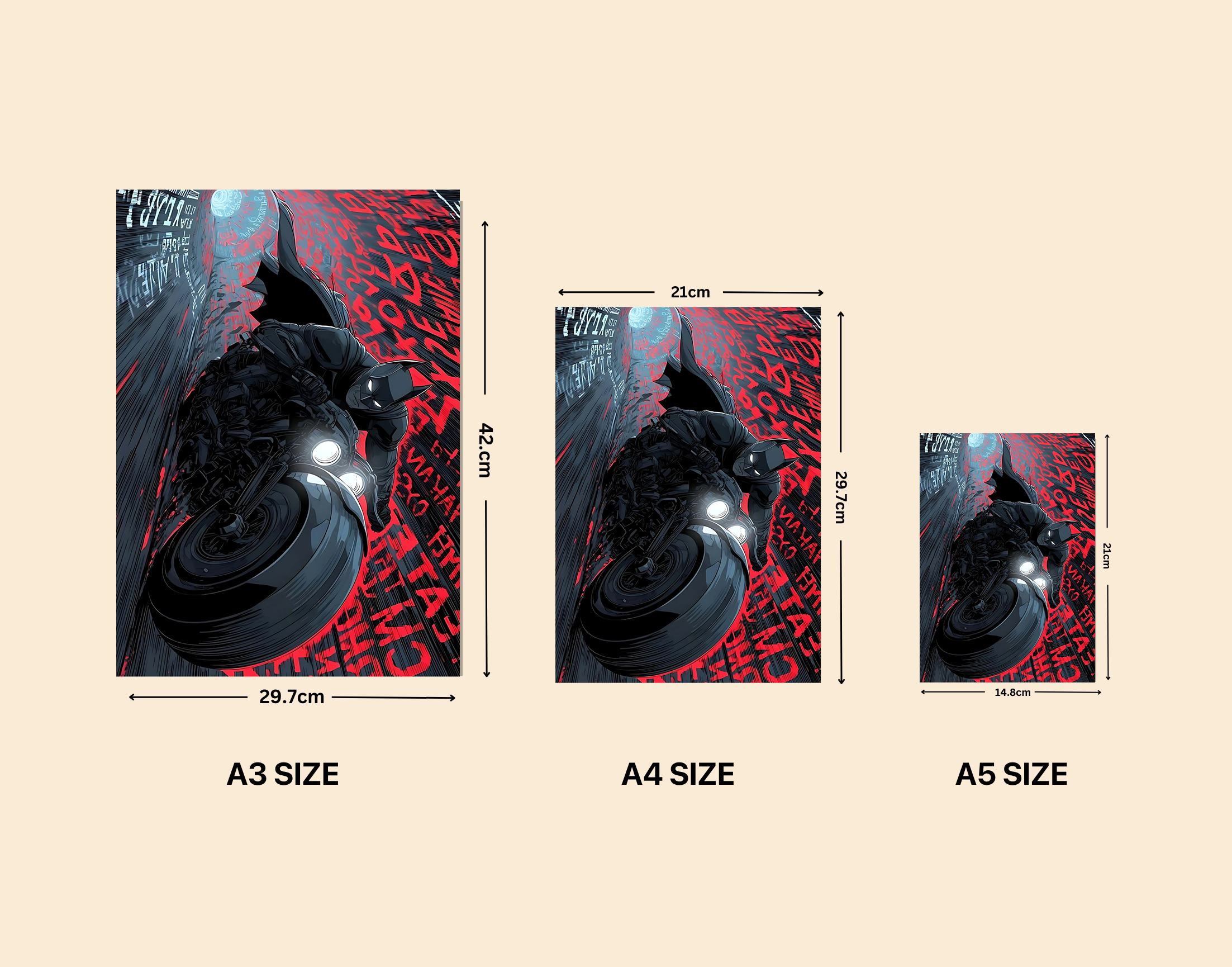 "BATMAN'S  BATPOD"- Shiny & Sturdy Metallic Poster  Art That Pops & Sticks