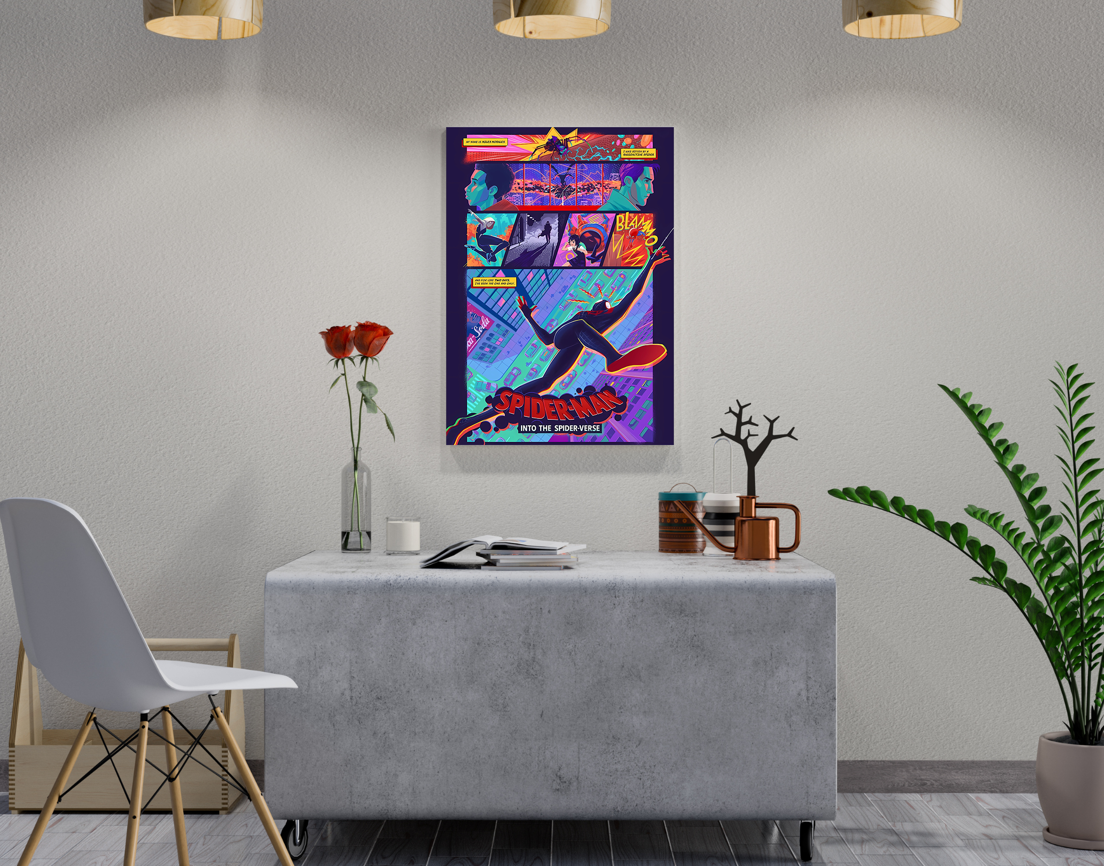 "SPIDERMAN INTO THE SPIDER-VERSE - FAN EDITION"- Shiny & Sturdy Metallic Poster  Art That Pops & Sticks