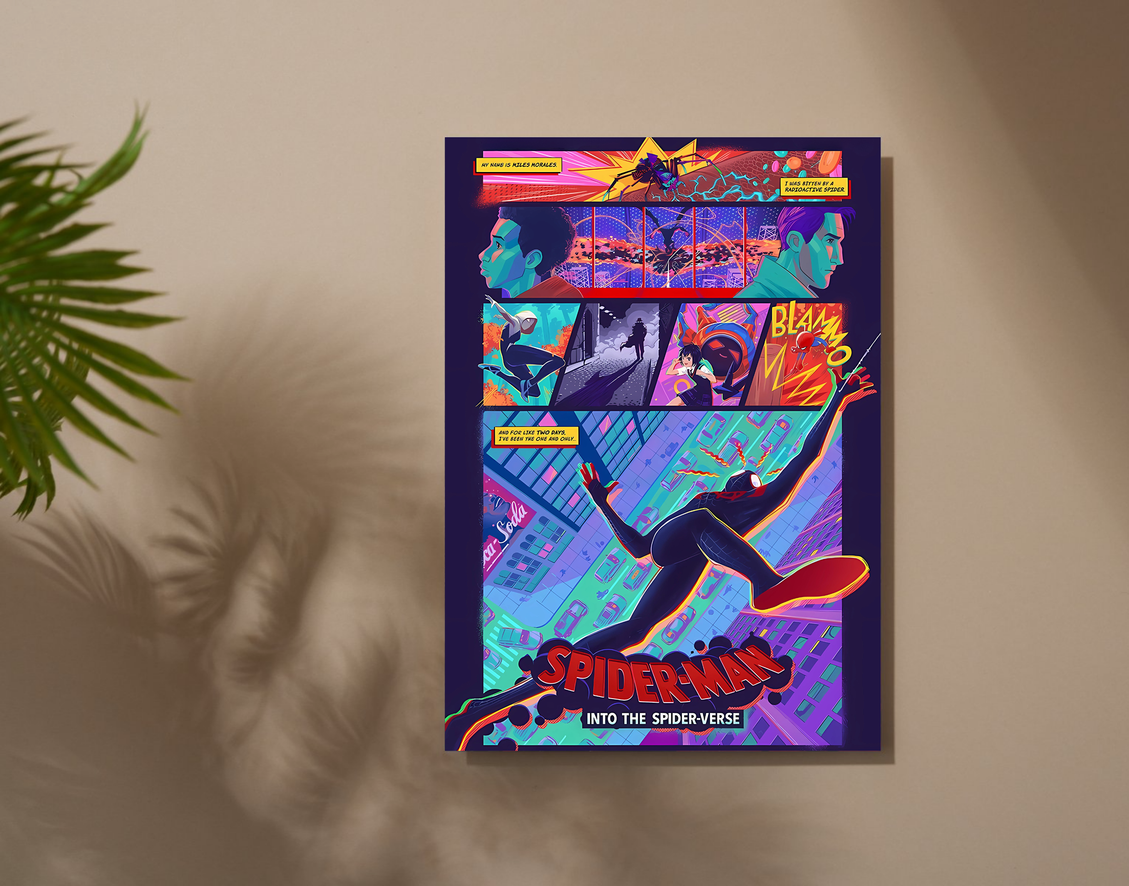 "SPIDERMAN INTO THE SPIDER-VERSE - FAN EDITION"- Shiny & Sturdy Metallic Poster  Art That Pops & Sticks