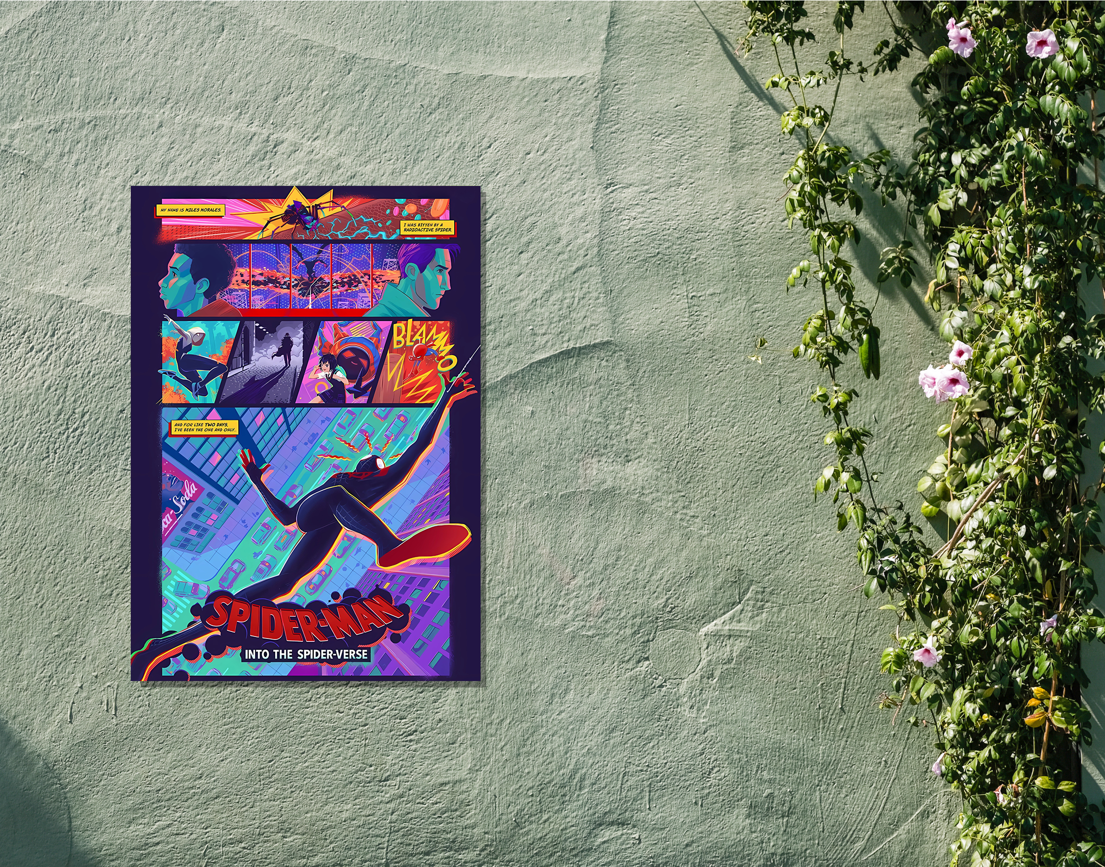 "SPIDERMAN INTO THE SPIDER-VERSE - FAN EDITION"- Shiny & Sturdy Metallic Poster  Art That Pops & Sticks