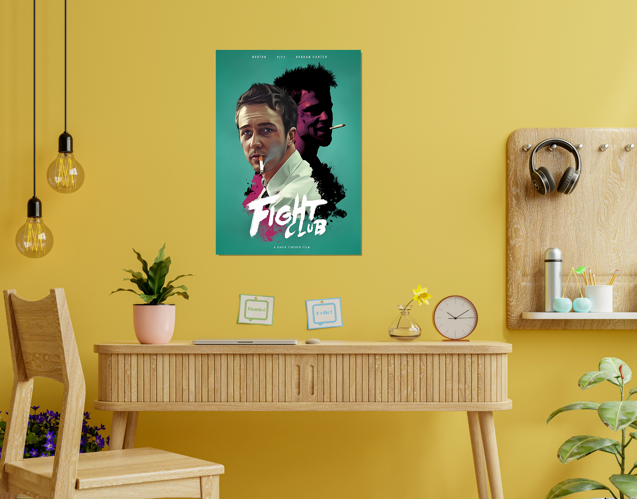 "FIGHT CLUB - ART WORK"- Shiny & Sturdy Metallic Poster  Art That Pops & Sticks