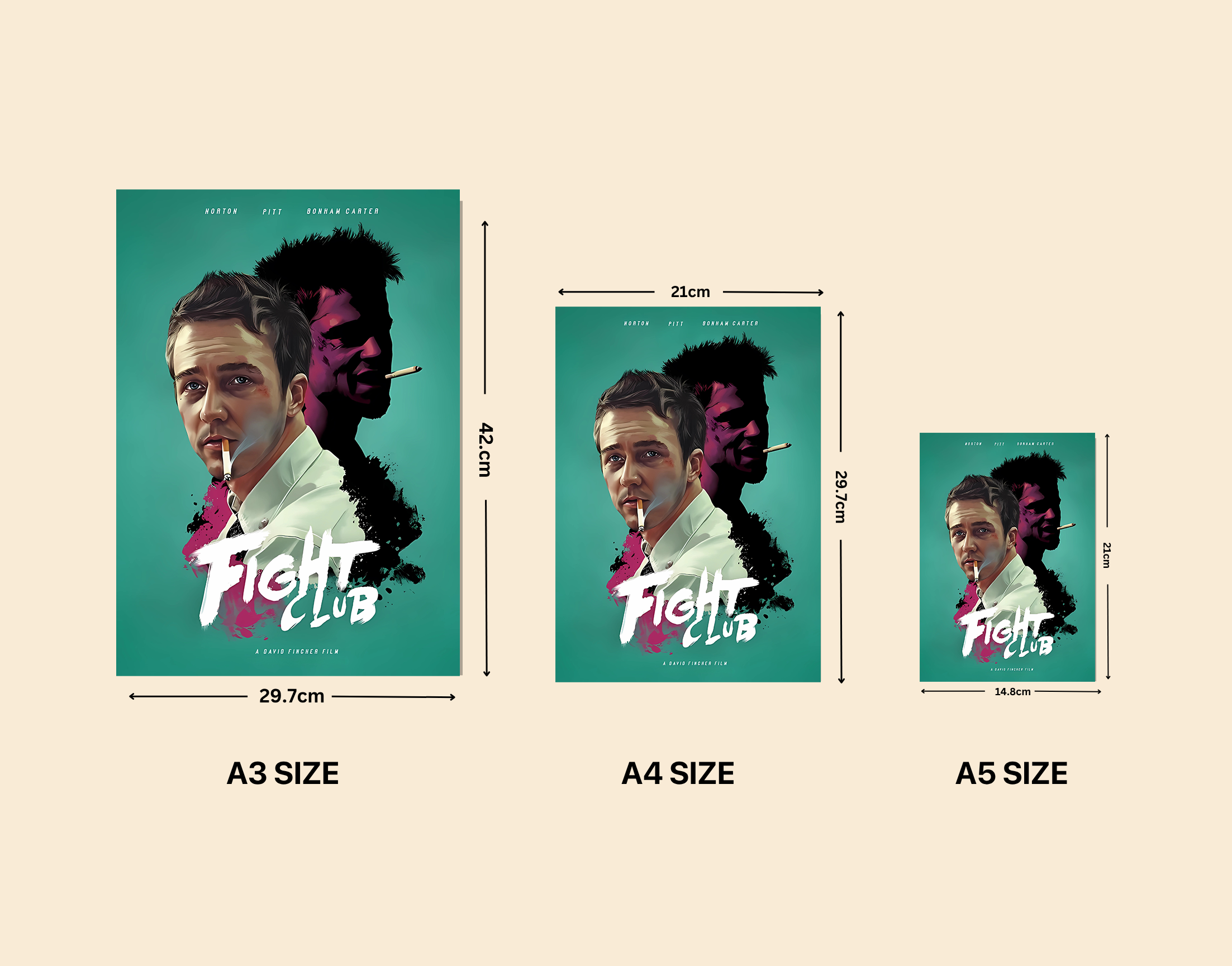 "FIGHT CLUB - ART WORK"- Shiny & Sturdy Metallic Poster  Art That Pops & Sticks