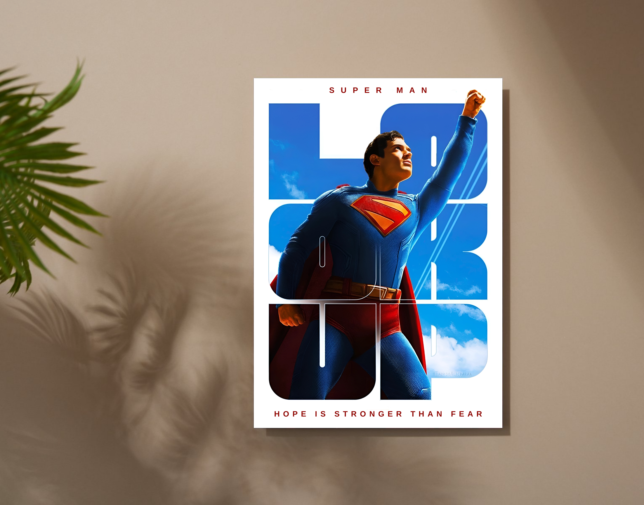"SUPER MAN - LOOK UP"- Shiny & Sturdy Metallic Poster  Art That Pops & Sticks