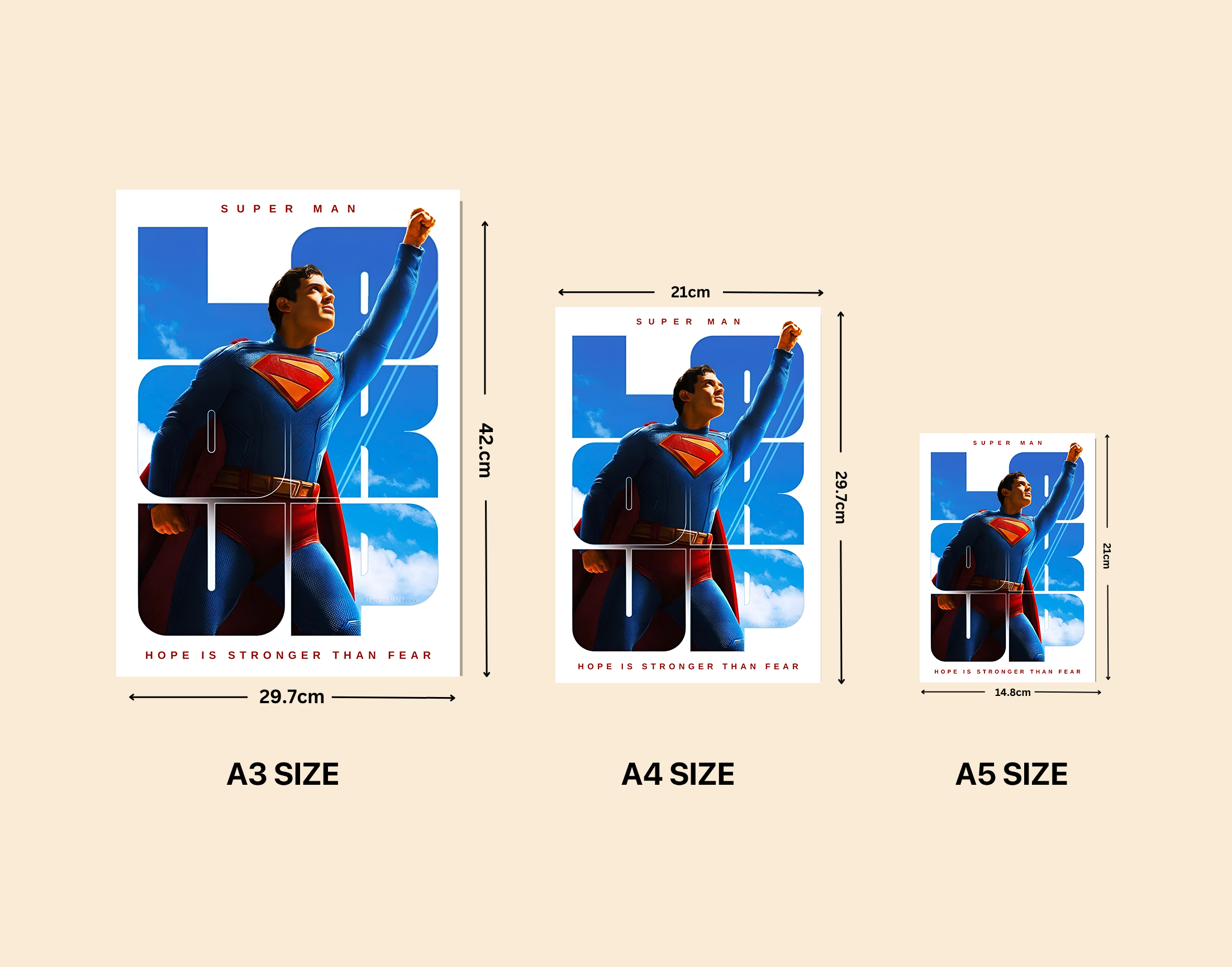 "SUPER MAN - LOOK UP"- Shiny & Sturdy Metallic Poster  Art That Pops & Sticks