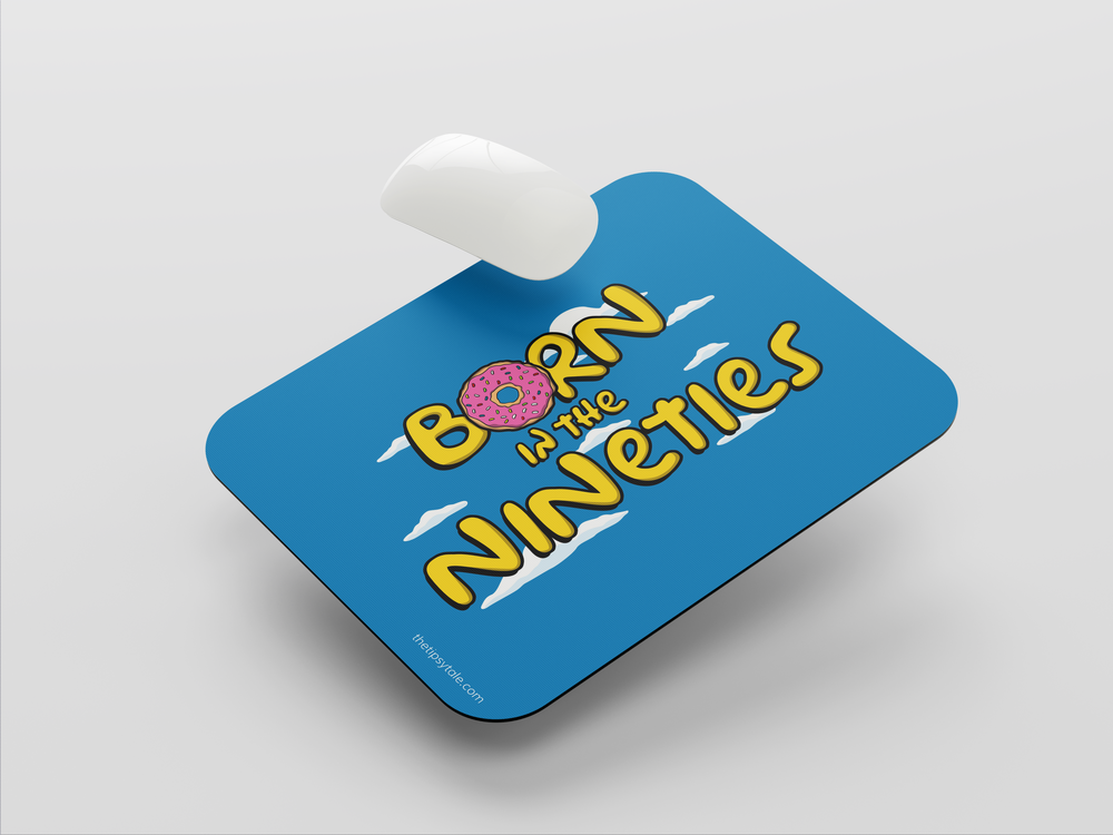 "BORN IN NINETIES" Mousepad Enhance Your Workspace with Style